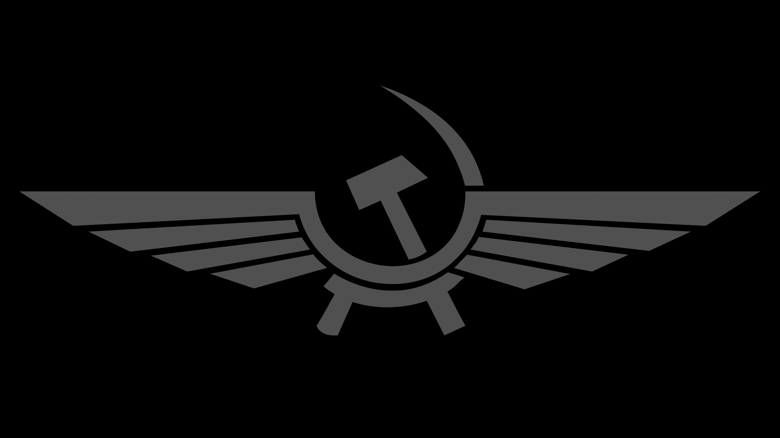 Aircraft Logo Monochrome Simple Background Hammer And Sickle 2560x1440