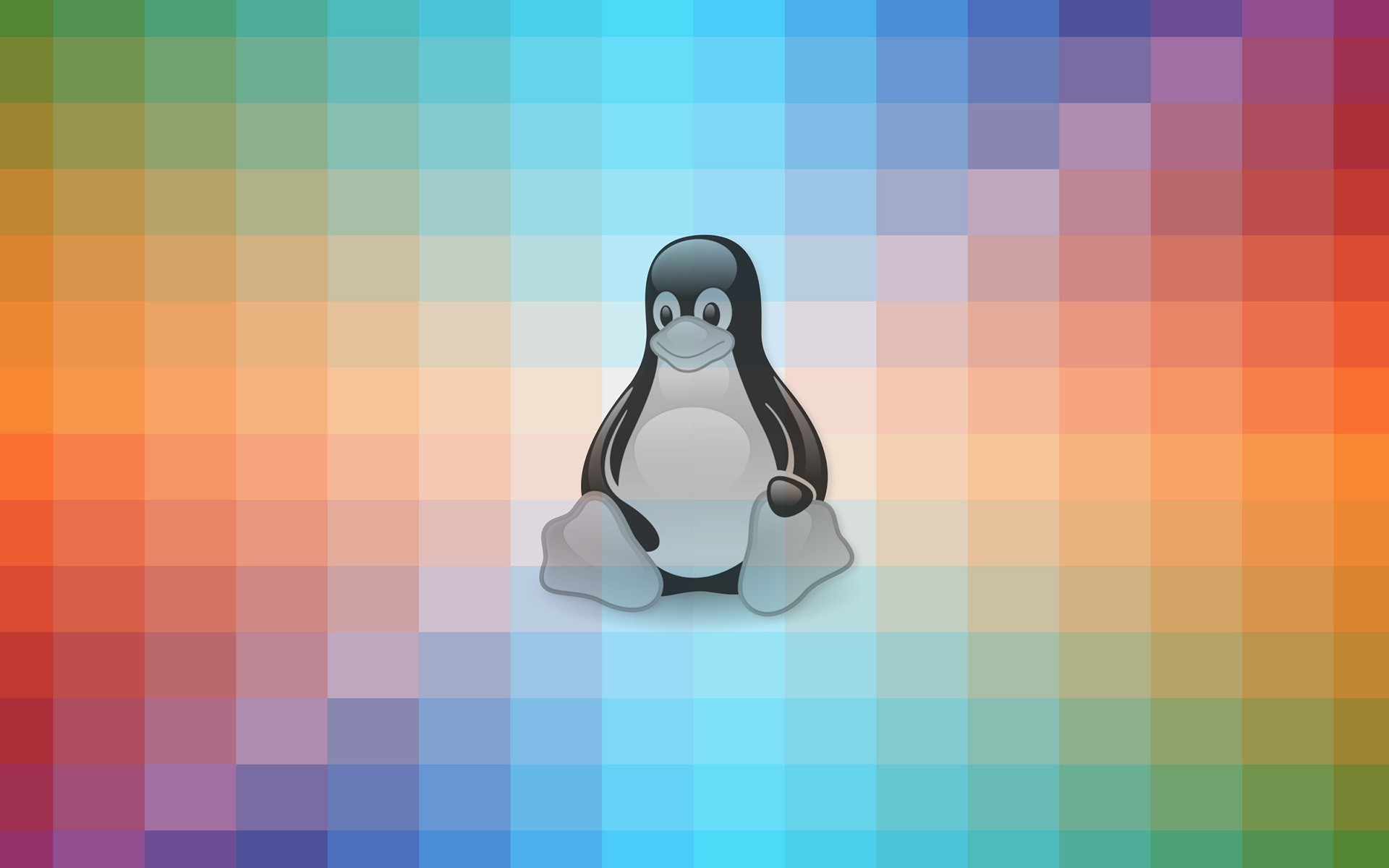 Linux Tux Colorful Texture Penguin Digital Art 1920x1200