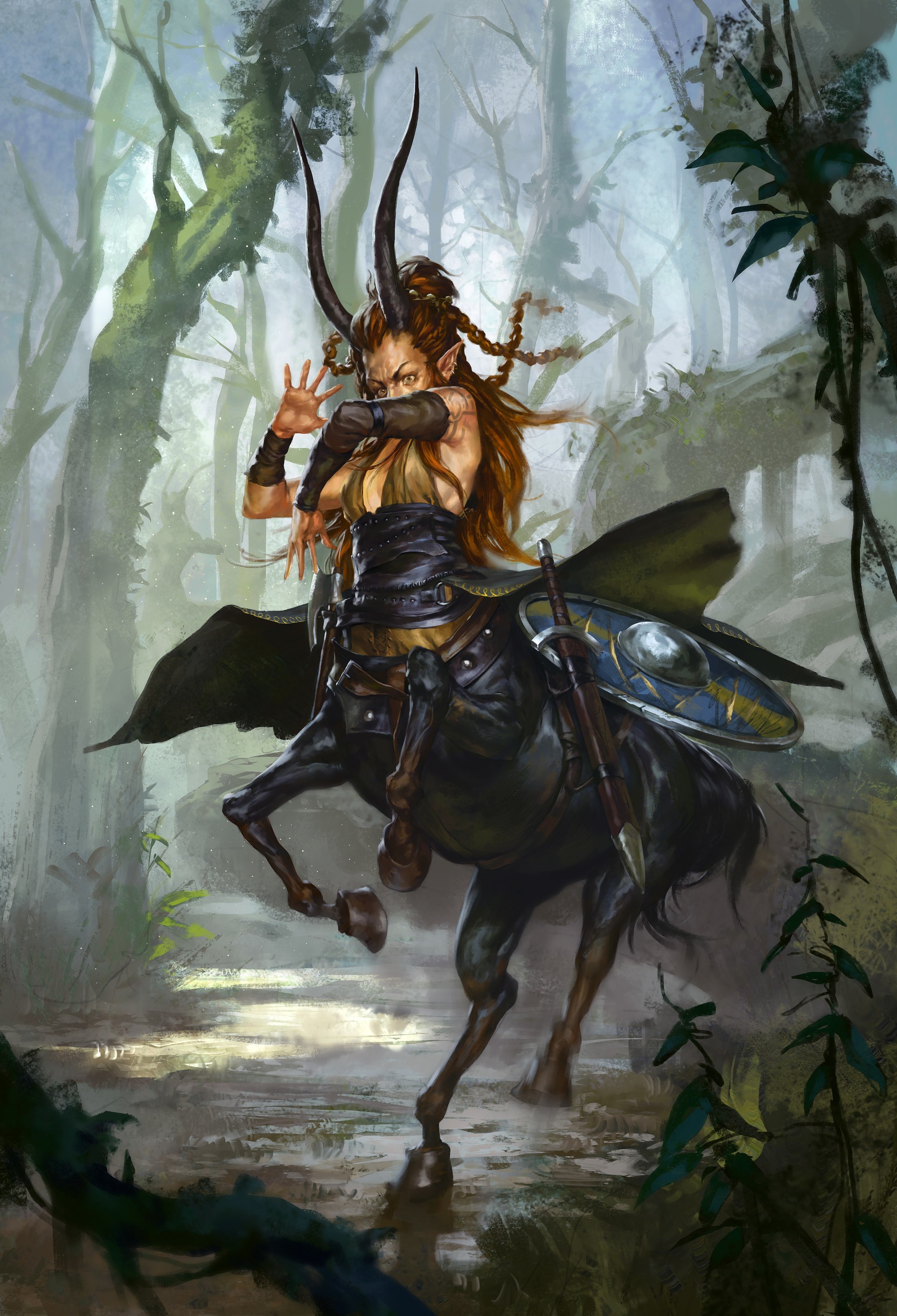 Fantasy Art Centaur Creature Horns 1920x2816
