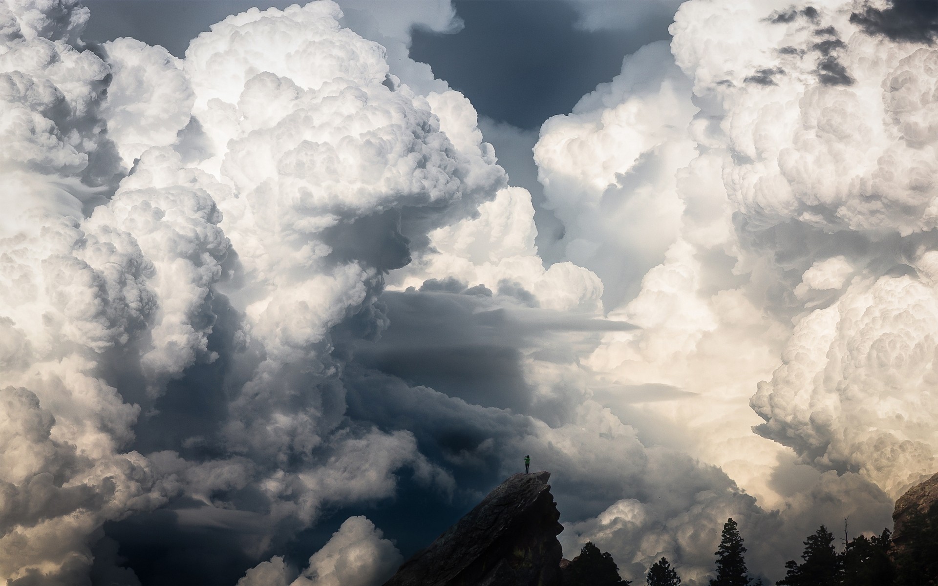 Landscape Nature Clouds Rock Summit Trees Valley Sky Colorado Watch 1920x1200