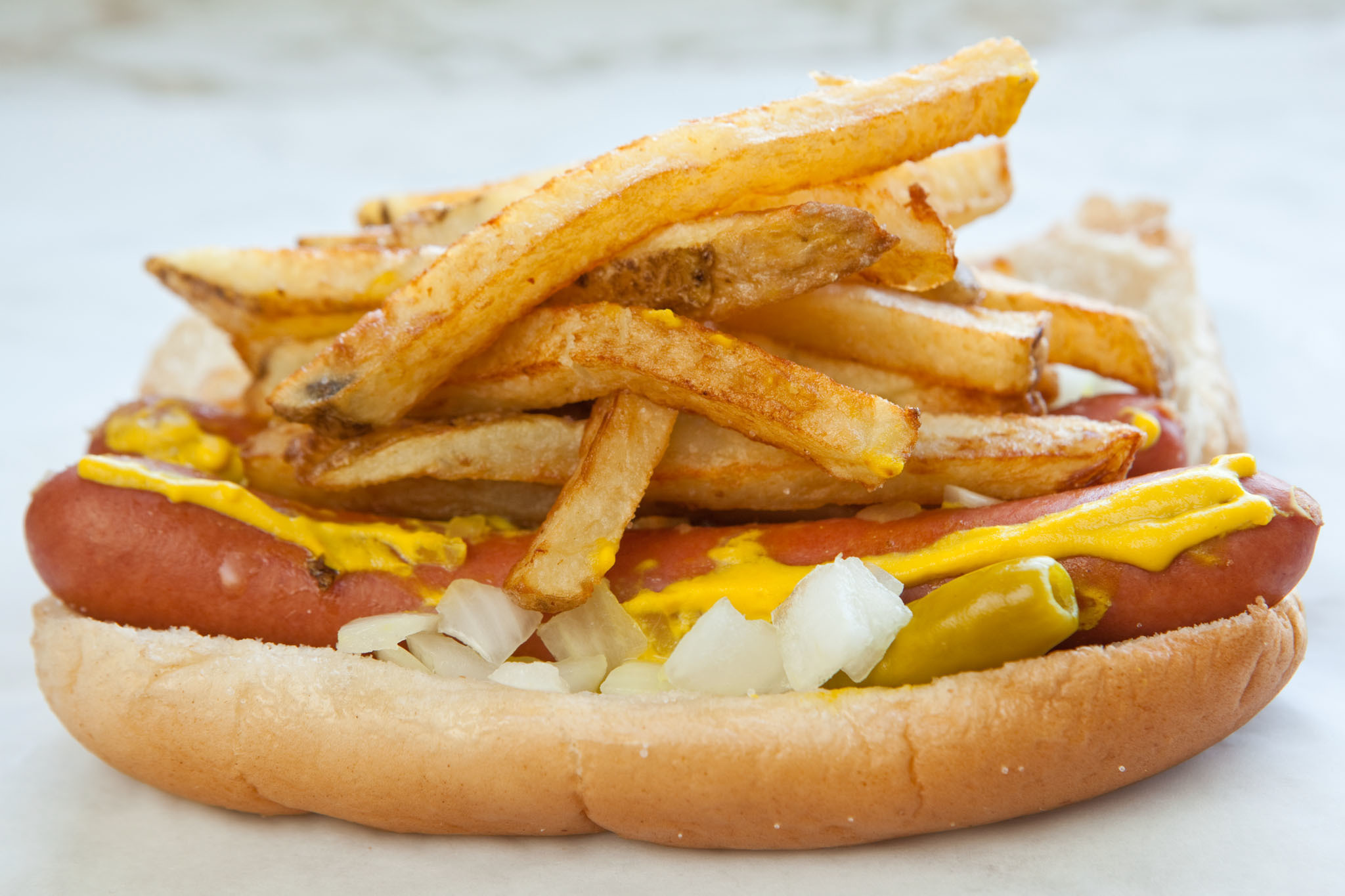 Hot Dog French Fries Food 2048x1365