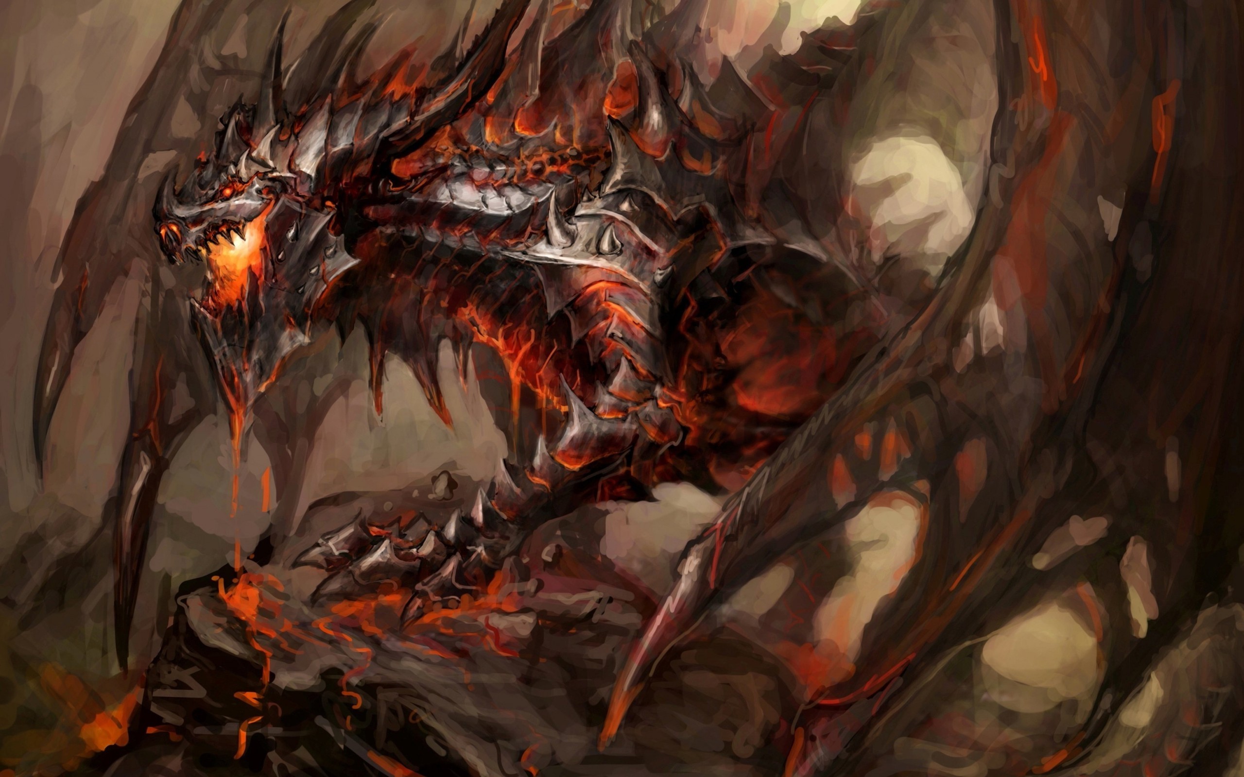 Dragon Fantasy Art World Of Warcraft Deathwing 2560x1600