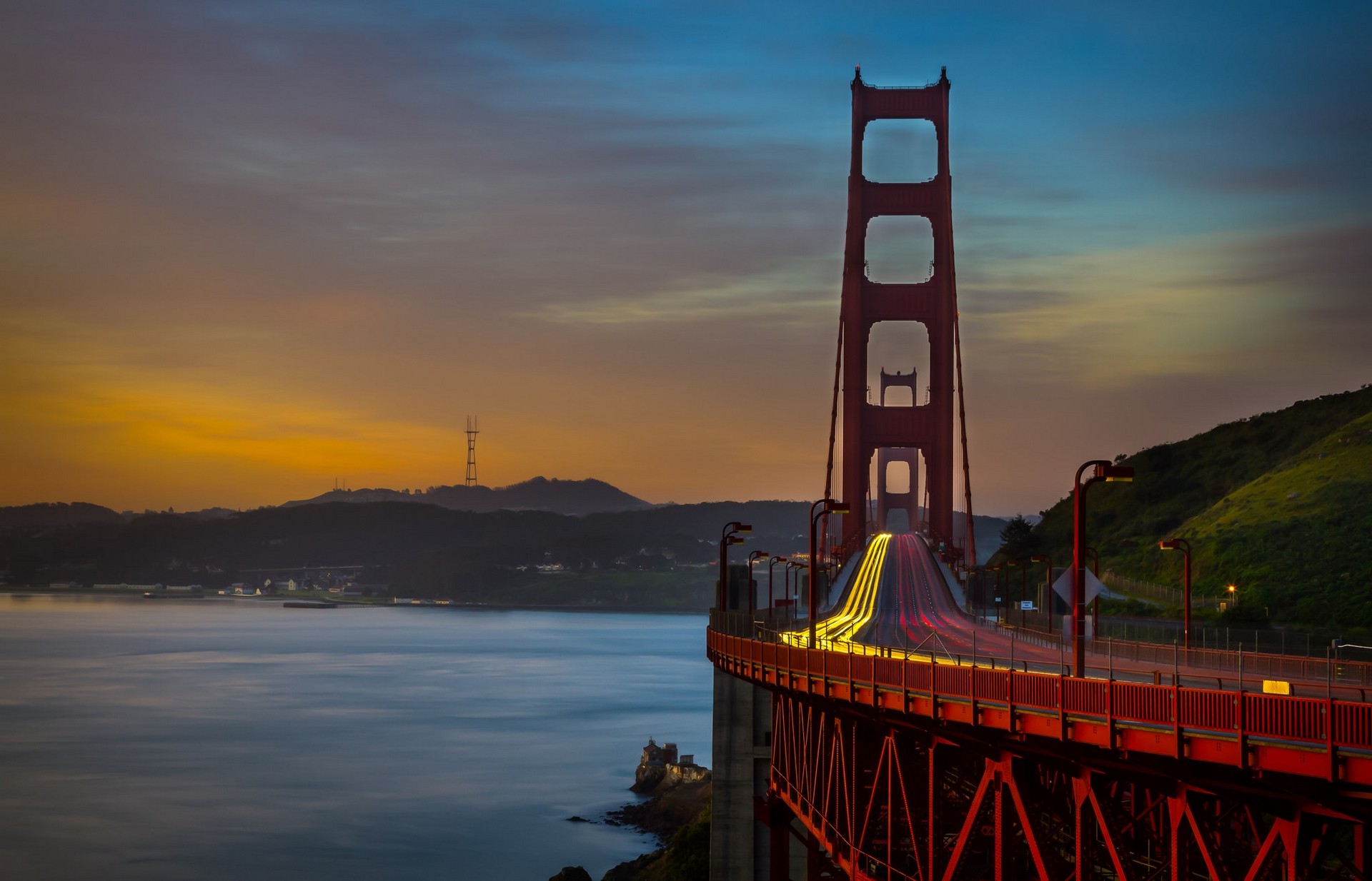 Bridge San Francisco Bay Long Exposure Golden Gate Bridge 1920x1234