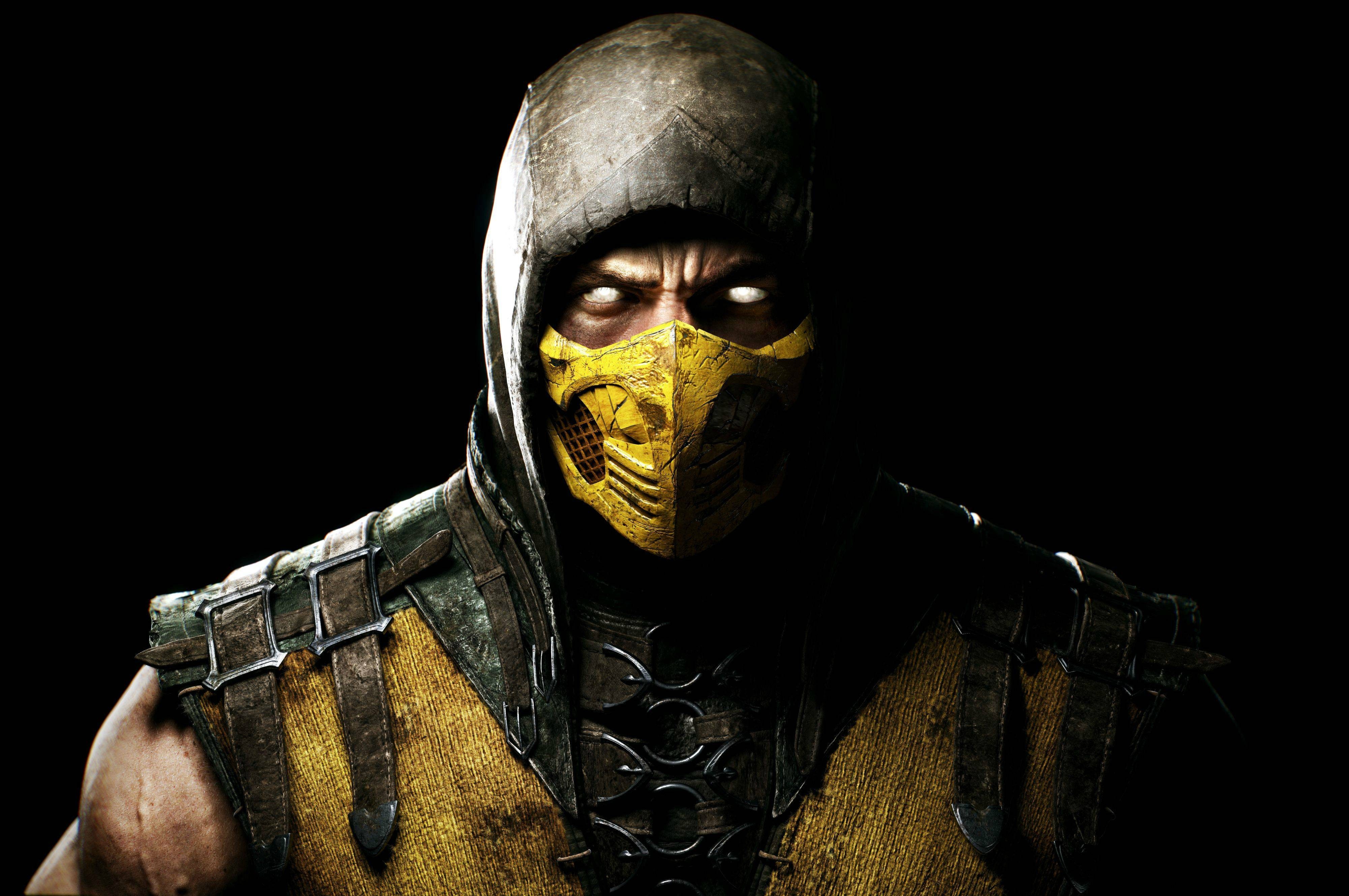 Video Games Face Mortal Kombat X Scorpion Character 4000x2657