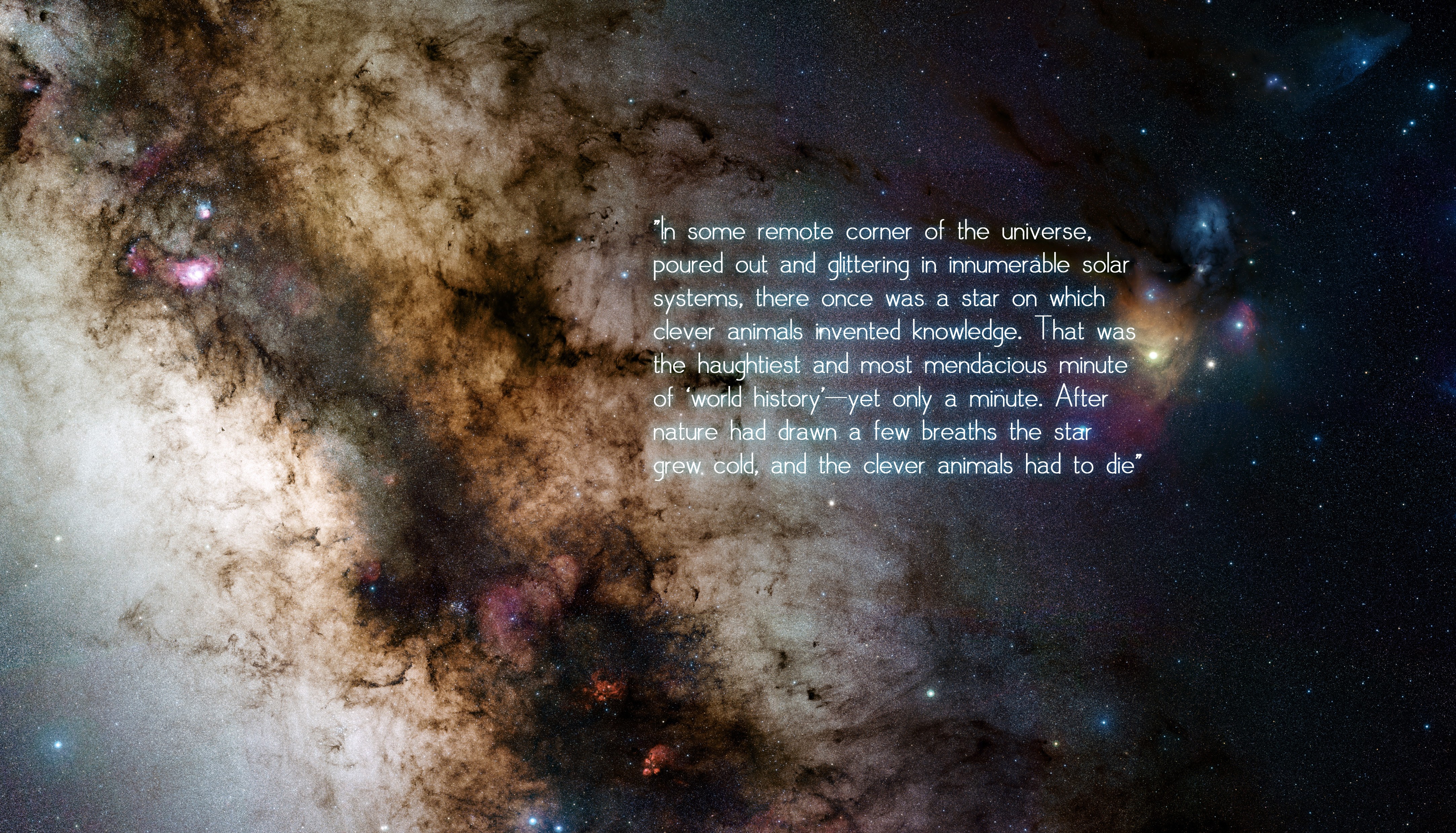 Universe Space Stars Quote Friedrich Nietzsche Philosophy 4331x2480