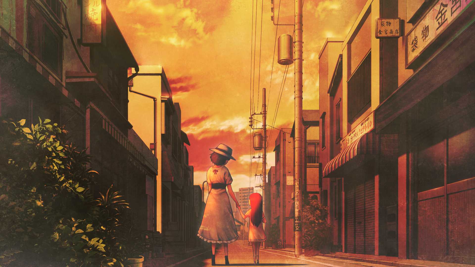 Steins Gate Steins Gate 0 Shiina Mayuri Shiina Kagari Urban City Sky Anime Girls Anime 1920x1080