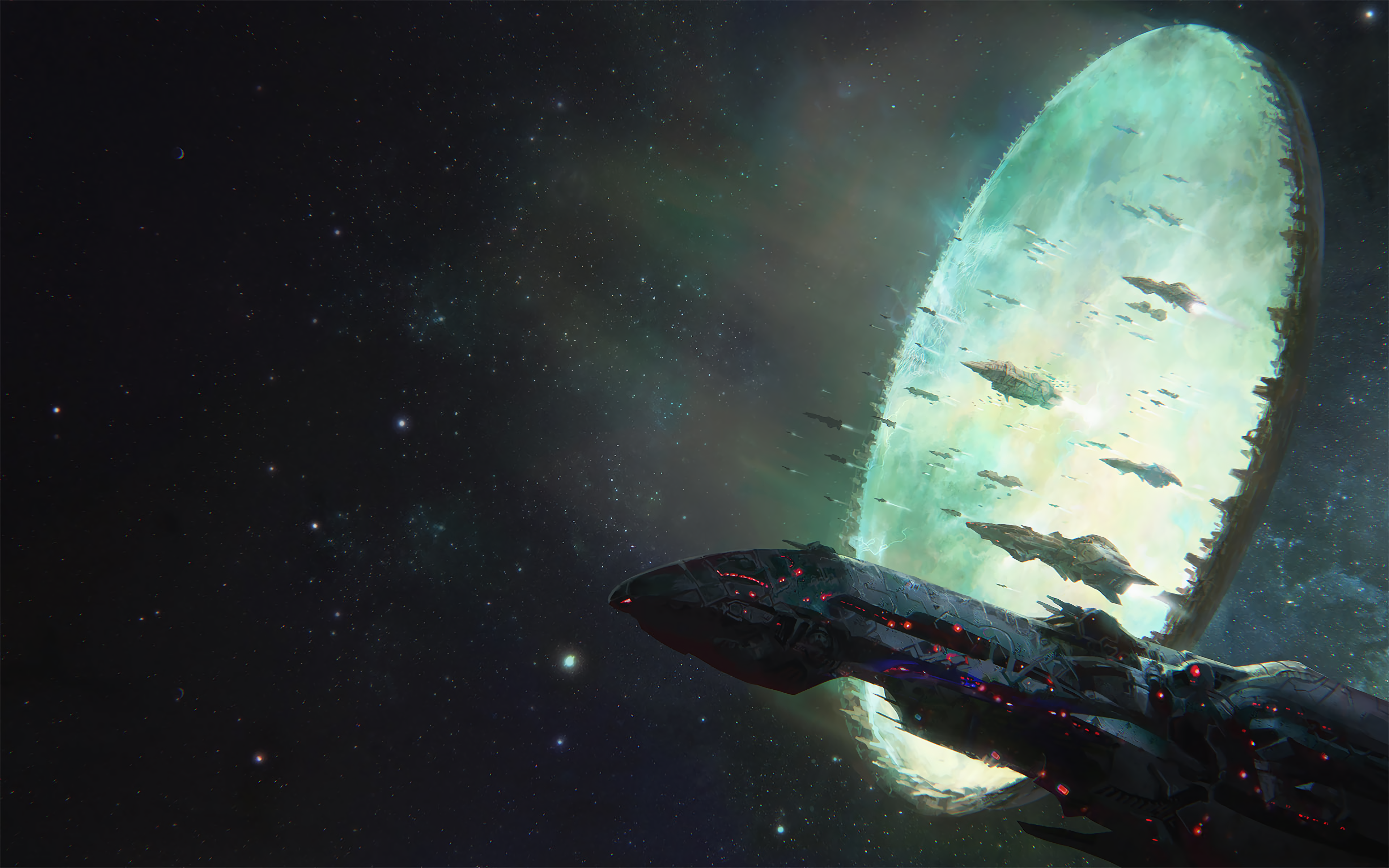 Spaceship The Expanse Stargate Science Fiction Portal Deep Space 3840x2400