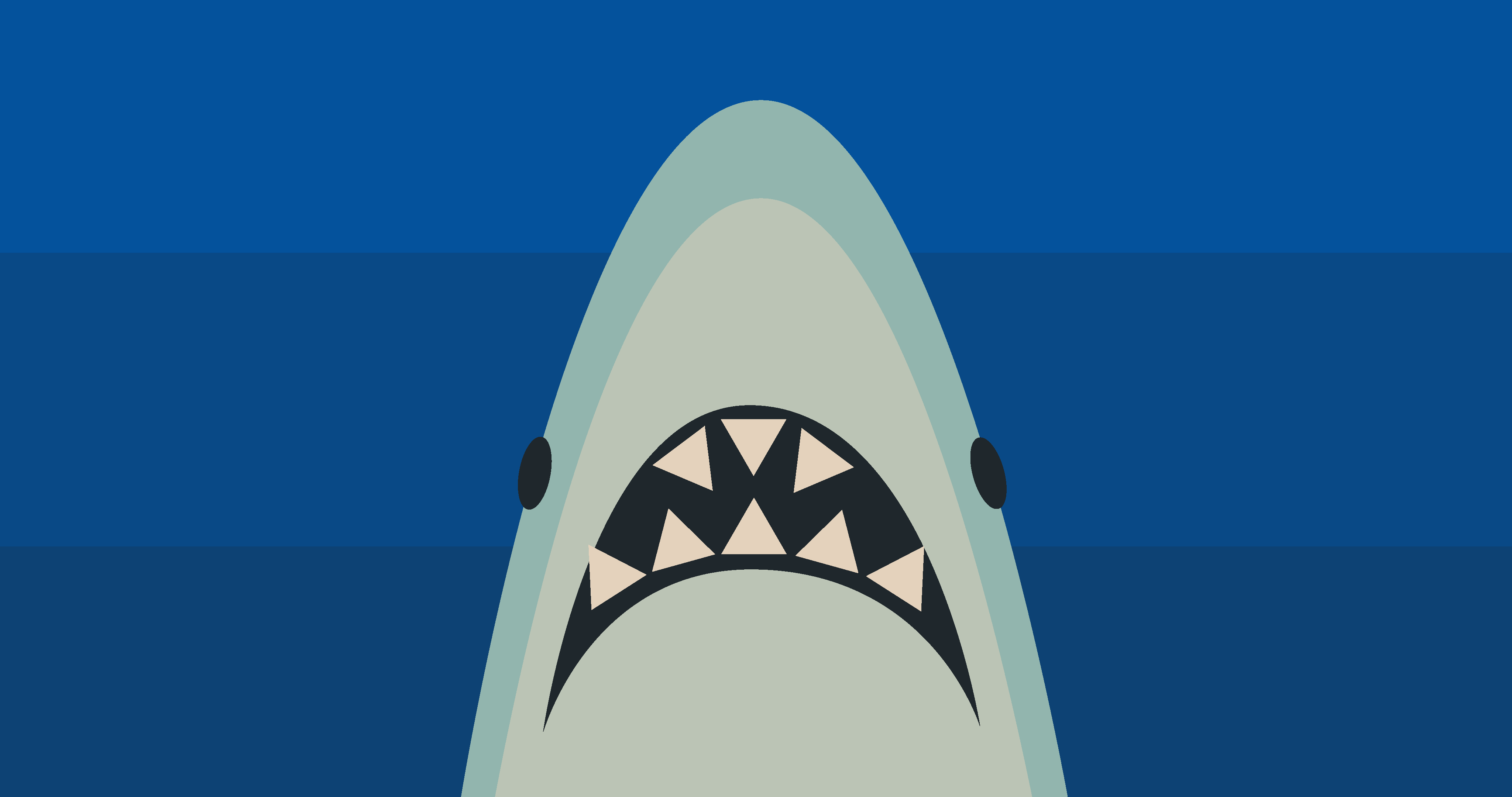 Ahoy Shark Simple Background Minimalism 4096x2160