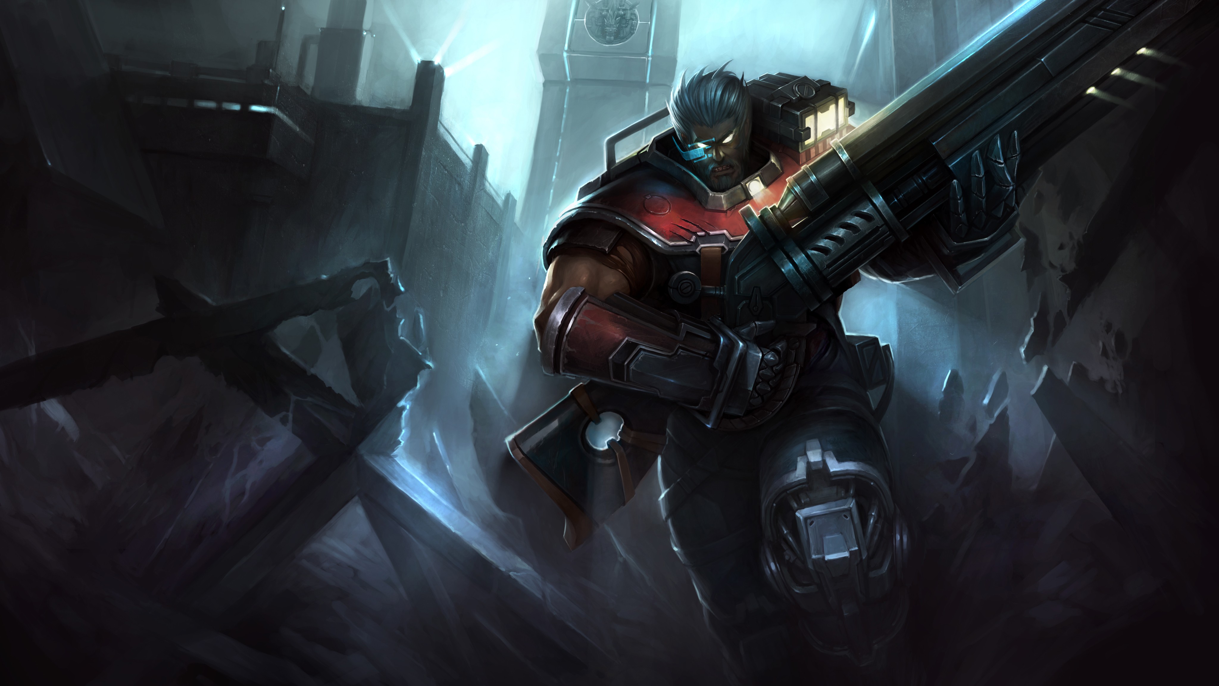 League Of Legends Graves PC Gaming Glowing Eyes Weapon 4096x2304