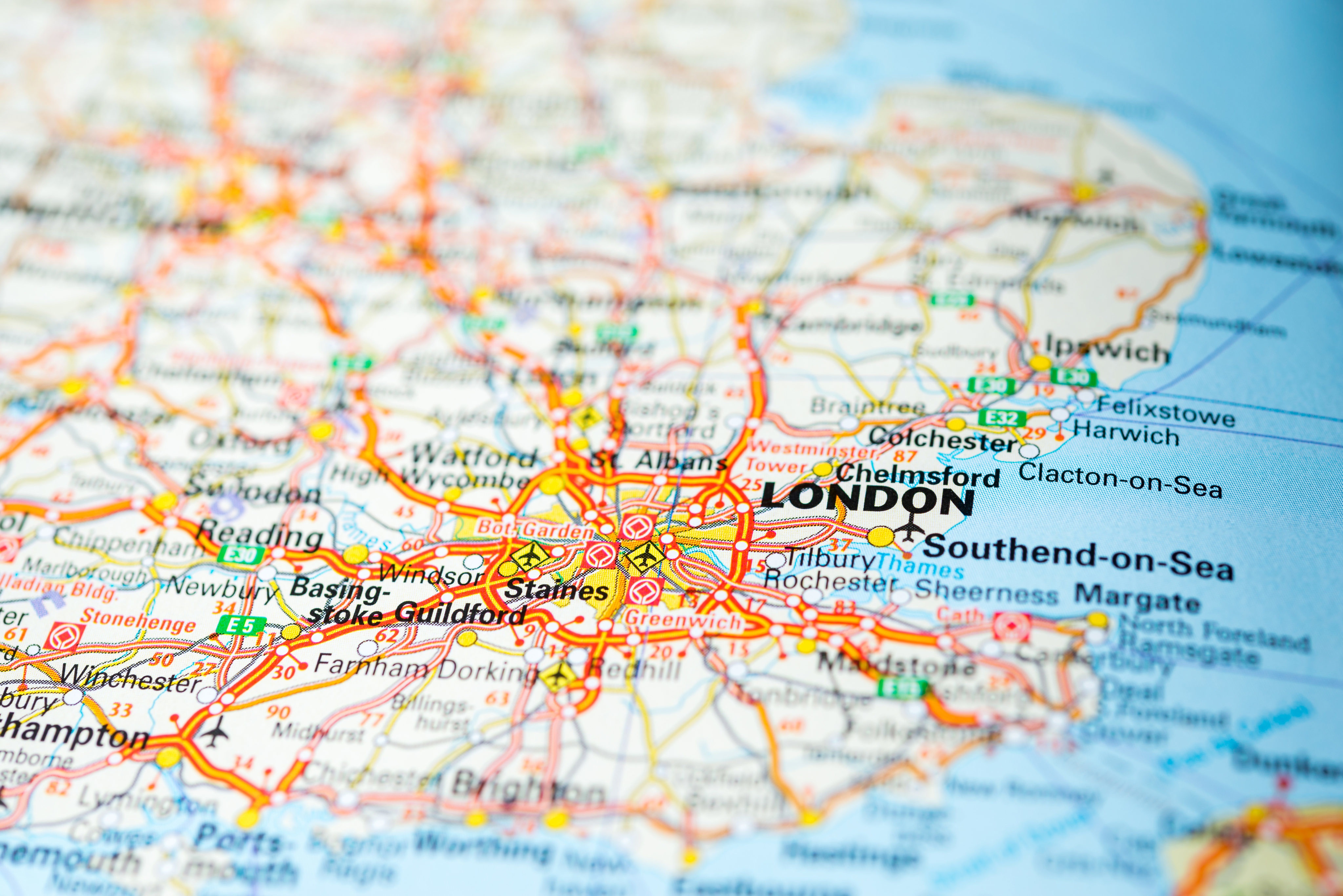London Map Colorful England UK Depth Of Field Brighton 4096x2734