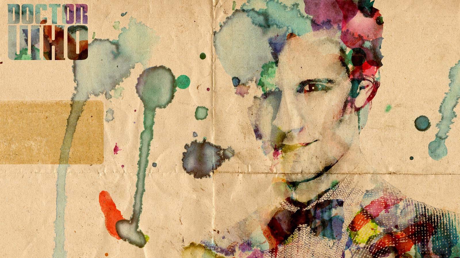 Doctor Who Eleventh Doctor Paint Splatter Watercolor 1600x900