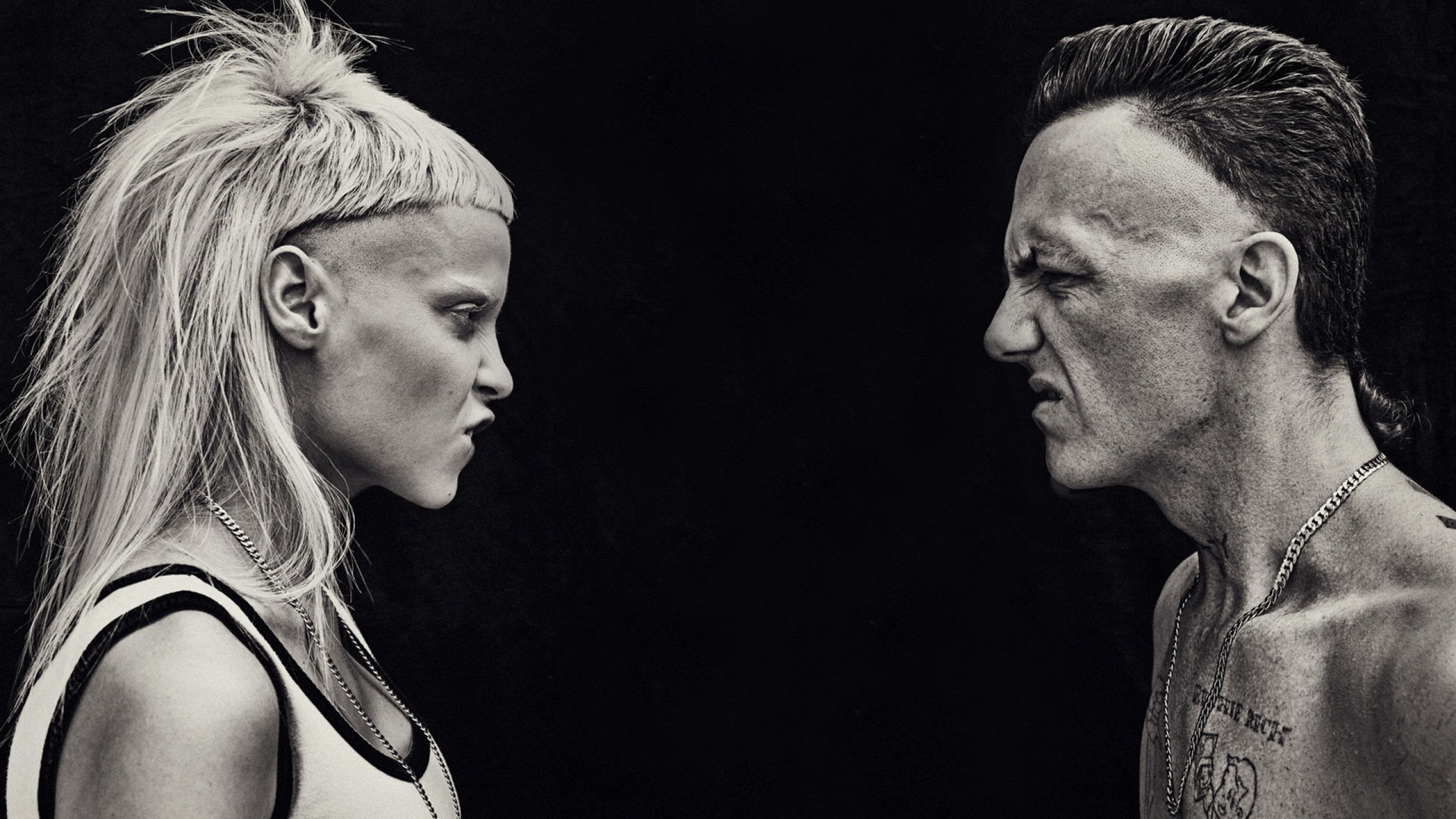 Die Antwoord Yolandi Visser Monochrome Angry Frown Sepia 2560x1440