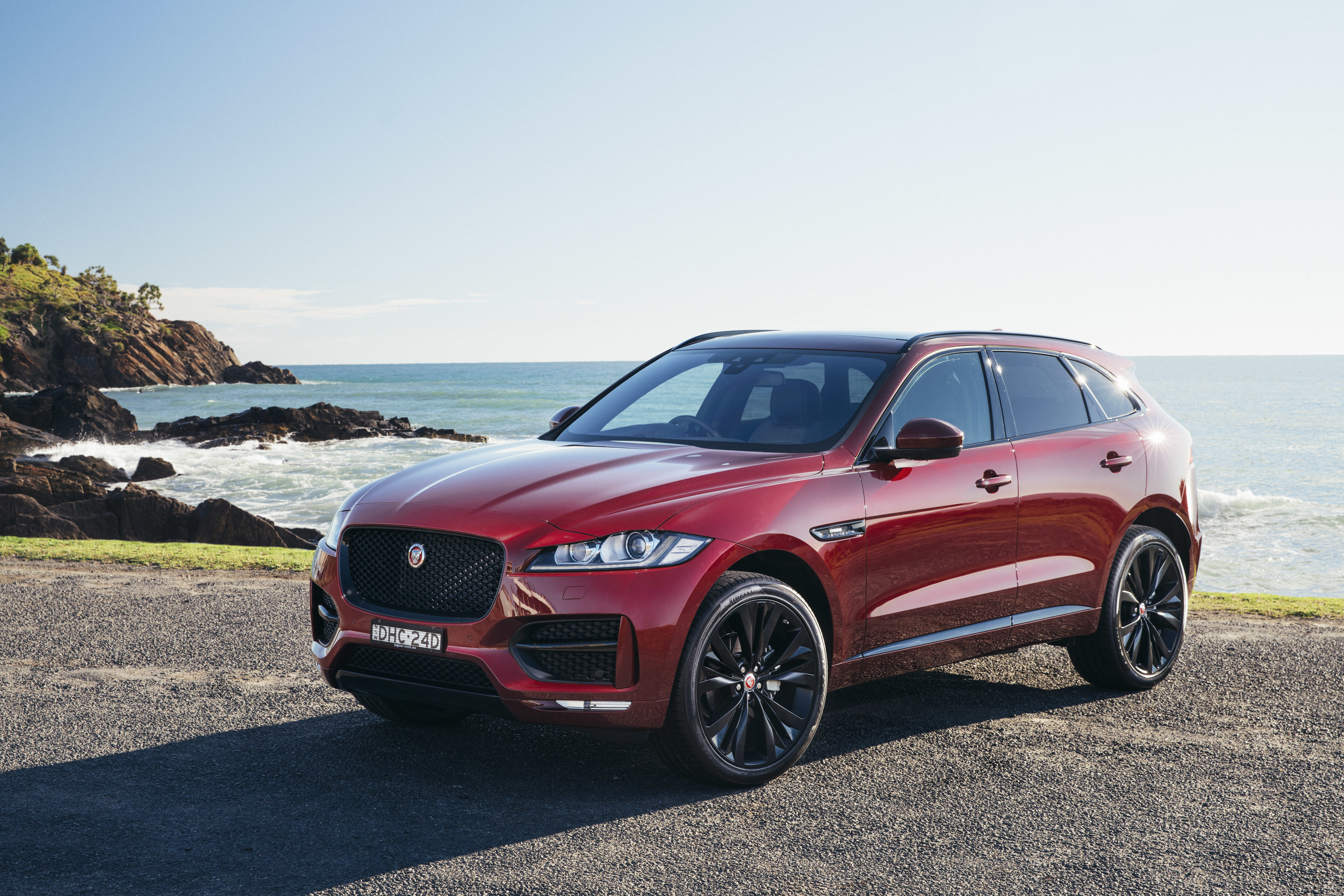 Jaguar F Pace Jaguar Cars Car Vehicle Red Car SUV Luxury Car 3976x2652