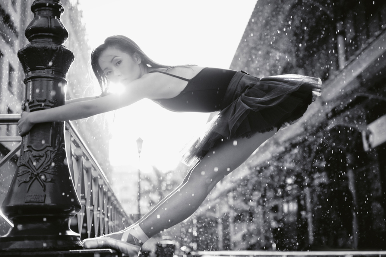 Women Model Asian Ballerina Looking At Viewer Ballet Slippers Dancer Monochrome Urban Women Outdoors 1280x852