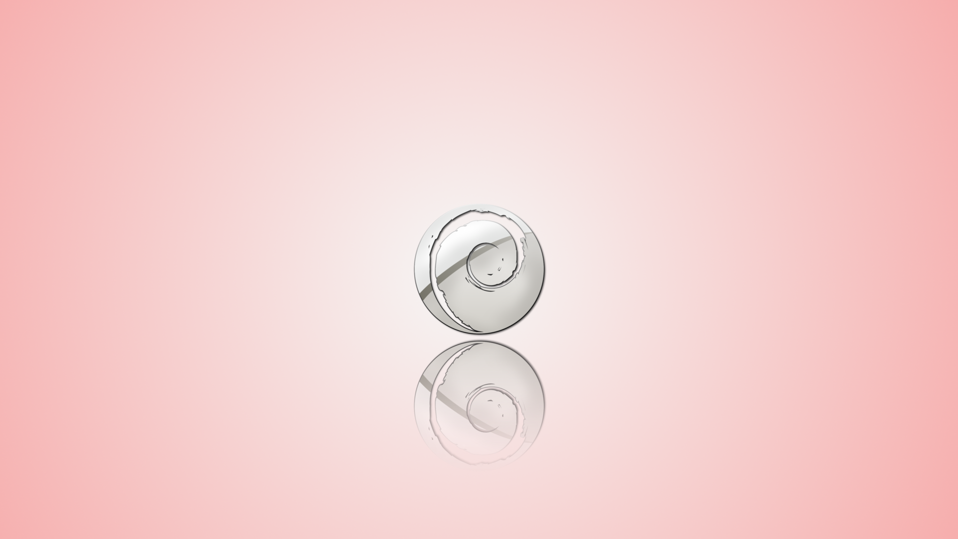 Linux Debian Pink Background Circle Simple Background Gradient Reflection 1920x1080