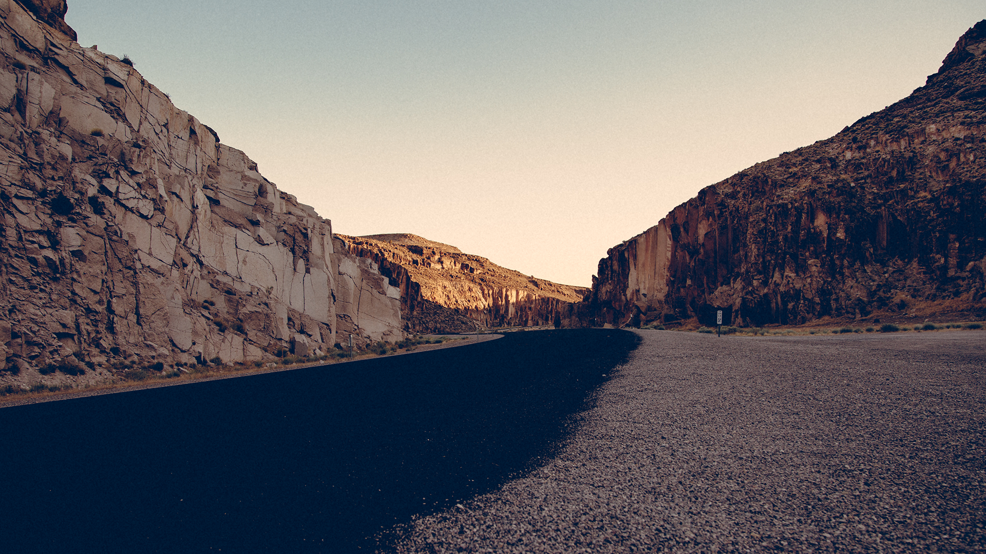 Road Landscape Rocks Wall Cliff Outdoors 1920x1080