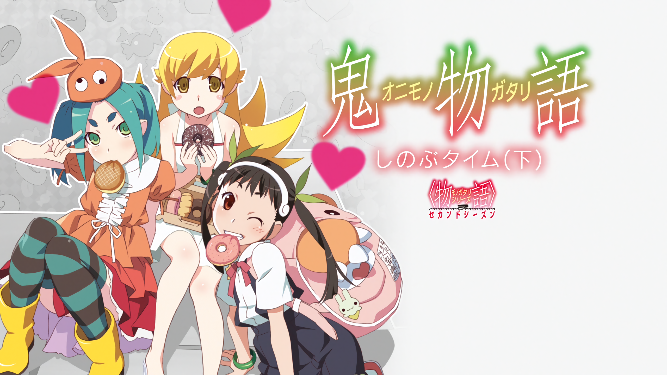 Anime Anime Girls White White Background Hachikuji Mayoi Monogatari Series White Skin Oshino Shinobu 2560x1440