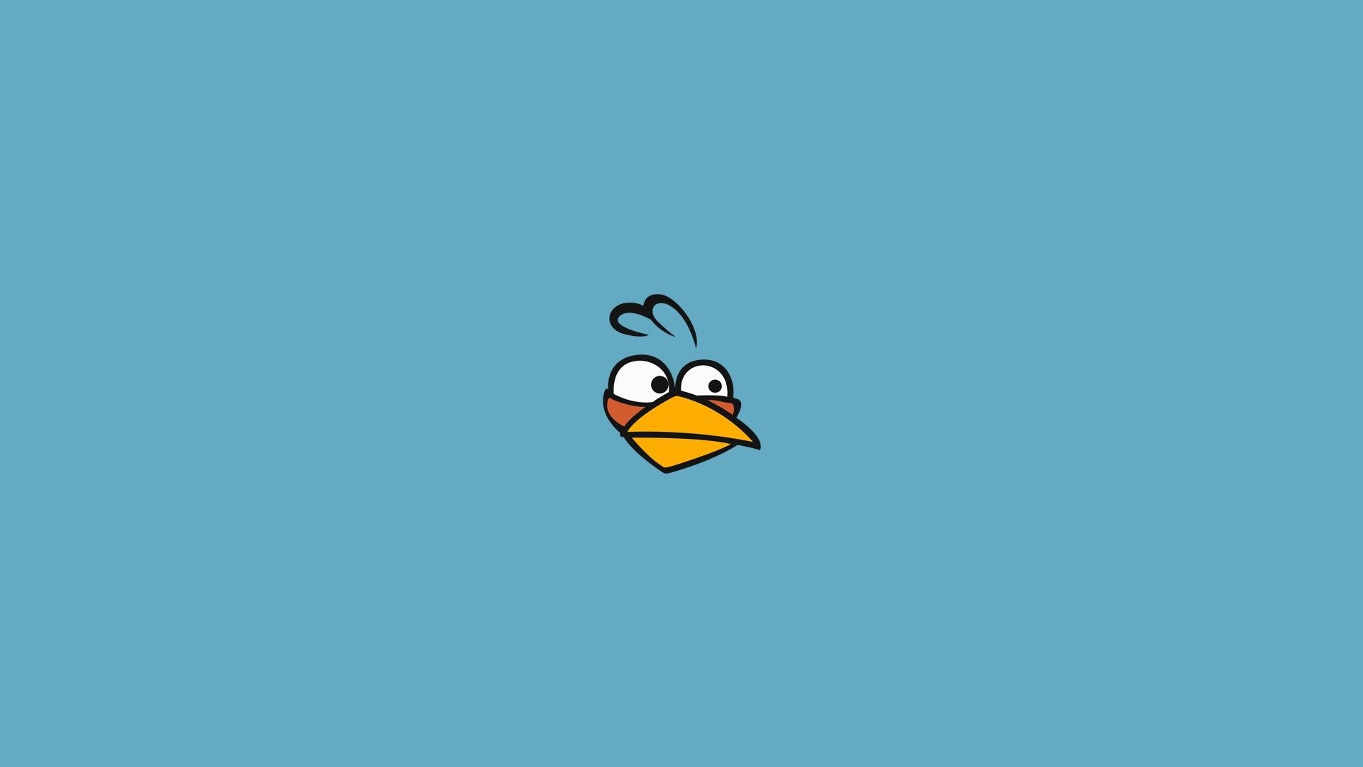 Angry Birds Minimalism Cartoon Simple Background Blue Background 1920x1080