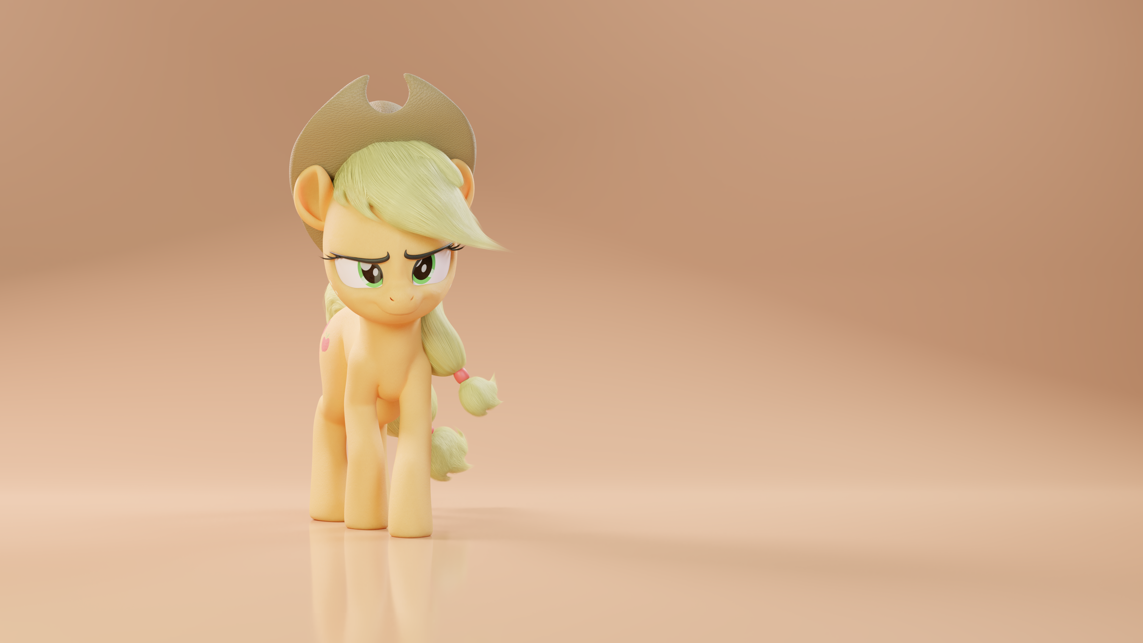 Minimalism Artwork Applejack My Little Pony Orange 3840x2160