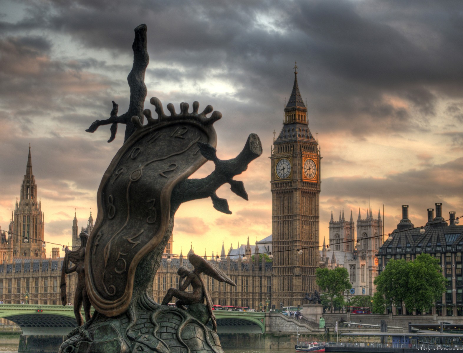 England Big Ben Clocktowers Sculpture Melting Clocks City 1572x1200
