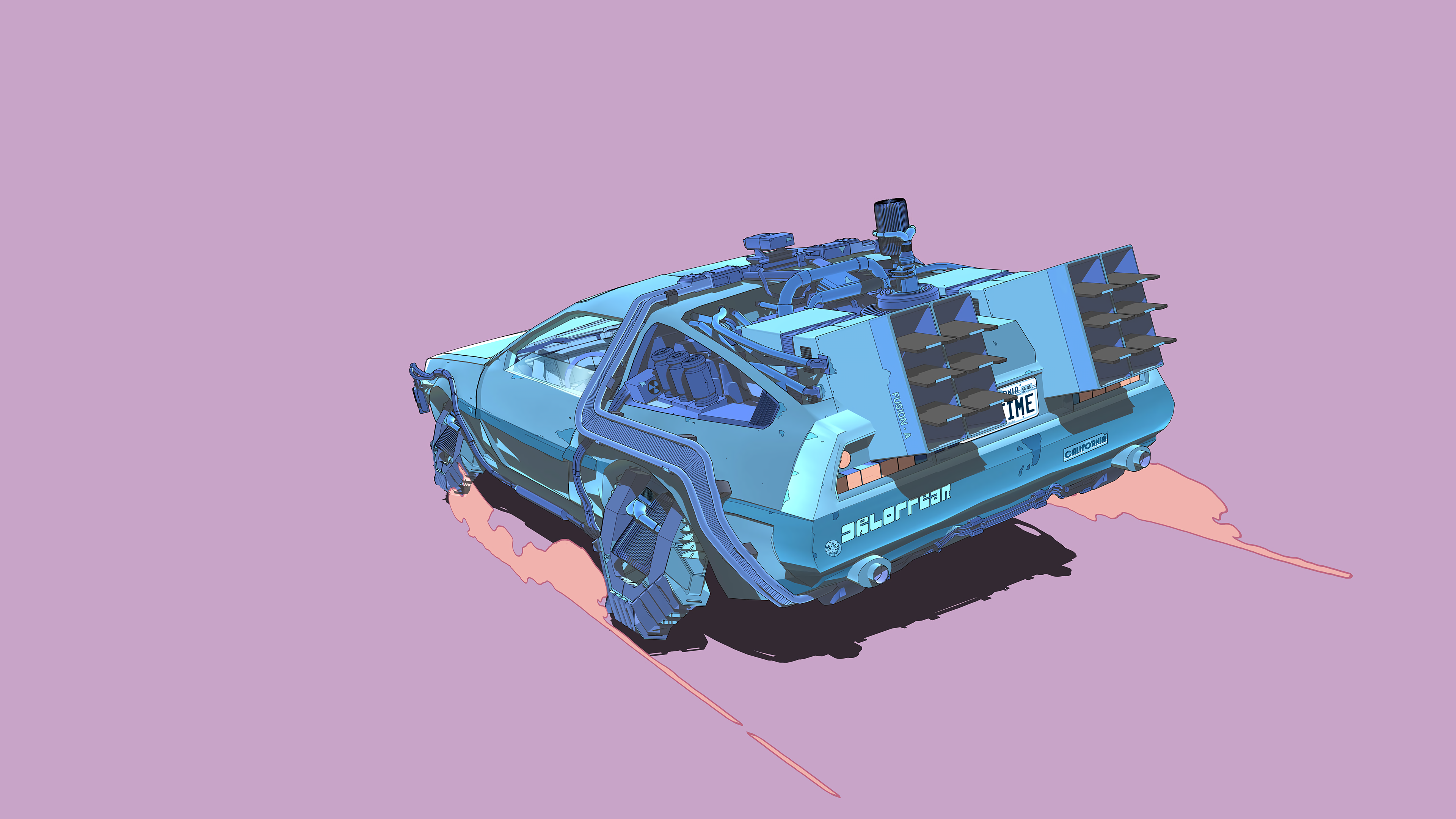 Back To The Future Digital Art Artwork Time Machine Car Vehicle DeLorean 3840x2160