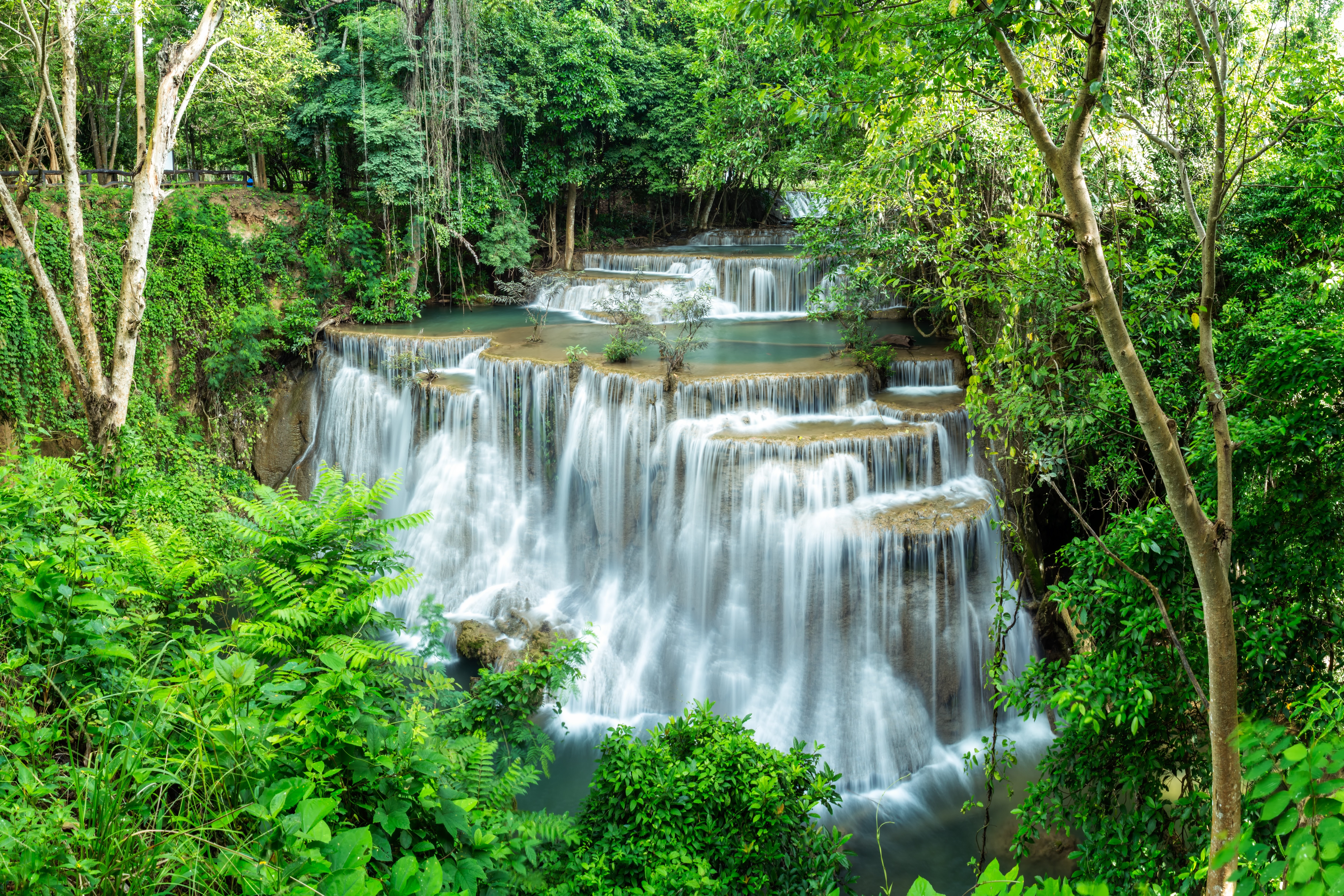 Huai Mae Kamin Waterfall Erawan Waterfall National Park Thailand Waterfall 7067x4711