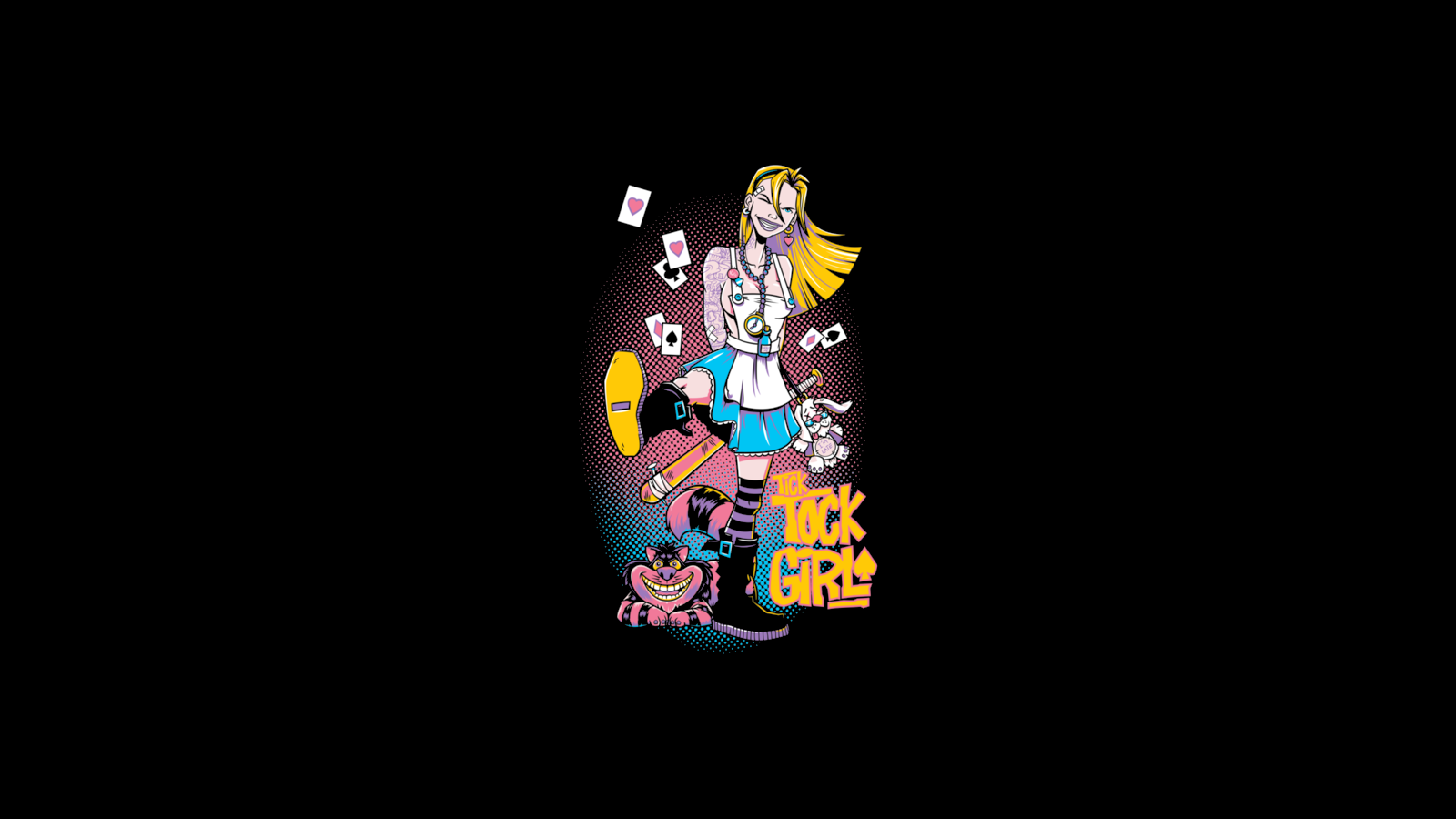 Alice In Wonderland Tank Girl Fantasy Girl Fantasy Art Baseball Bat Blonde Simple Background 1600x900