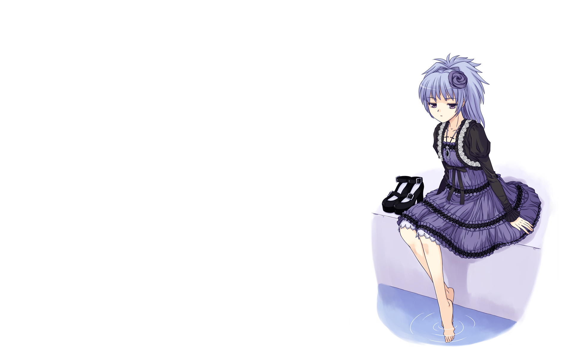 Anime Darker Than Black Anime Girls Purple Dresses Barefoot Dress Simple Background Yin 1920x1200