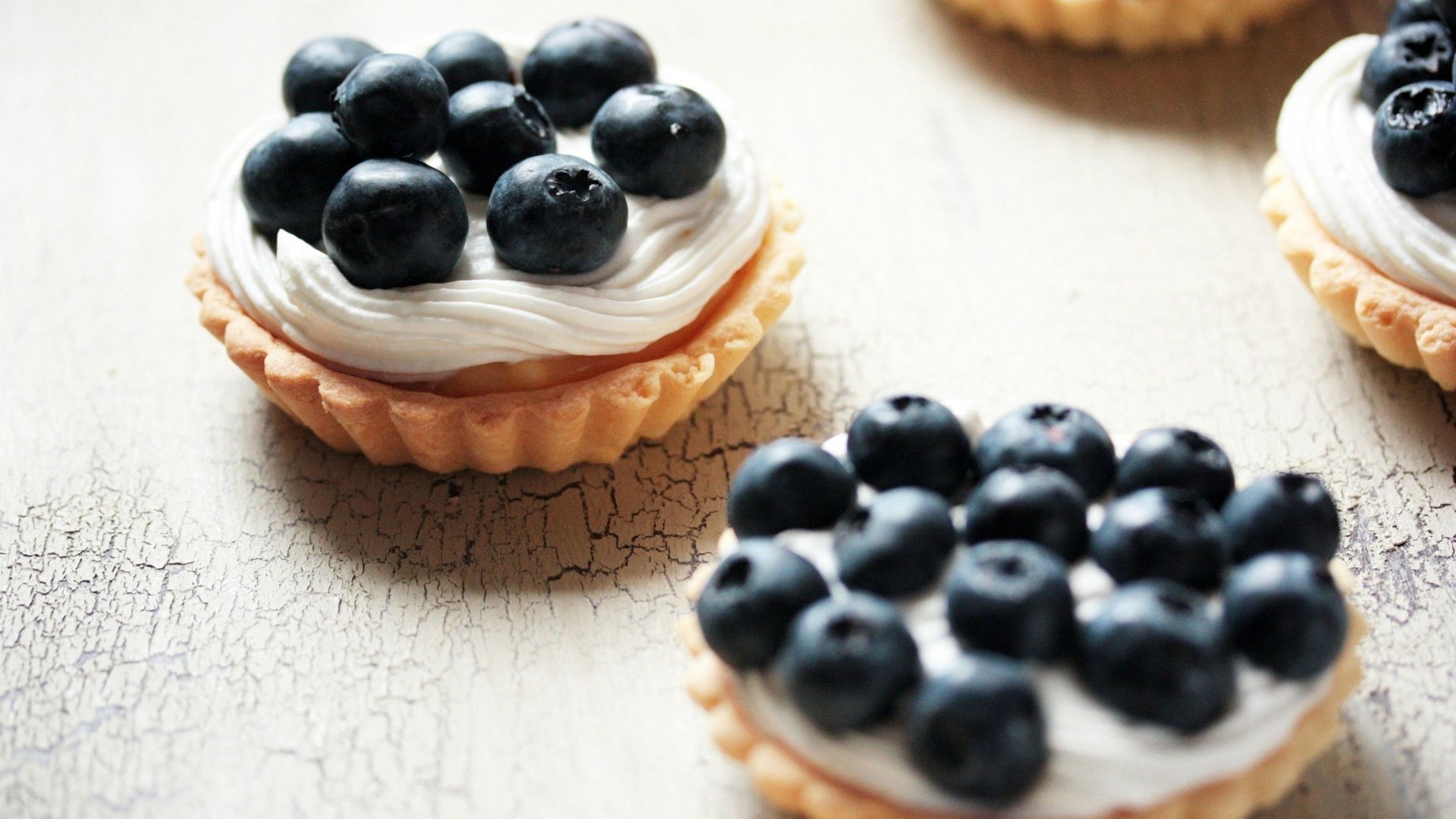 Blueberries Food Dessert Cake Muffins 1920x1080