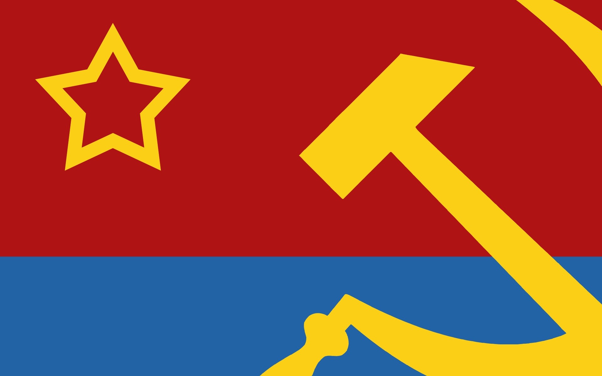 Flag Hammer And Sickle Red Yellow Blue 1920x1200