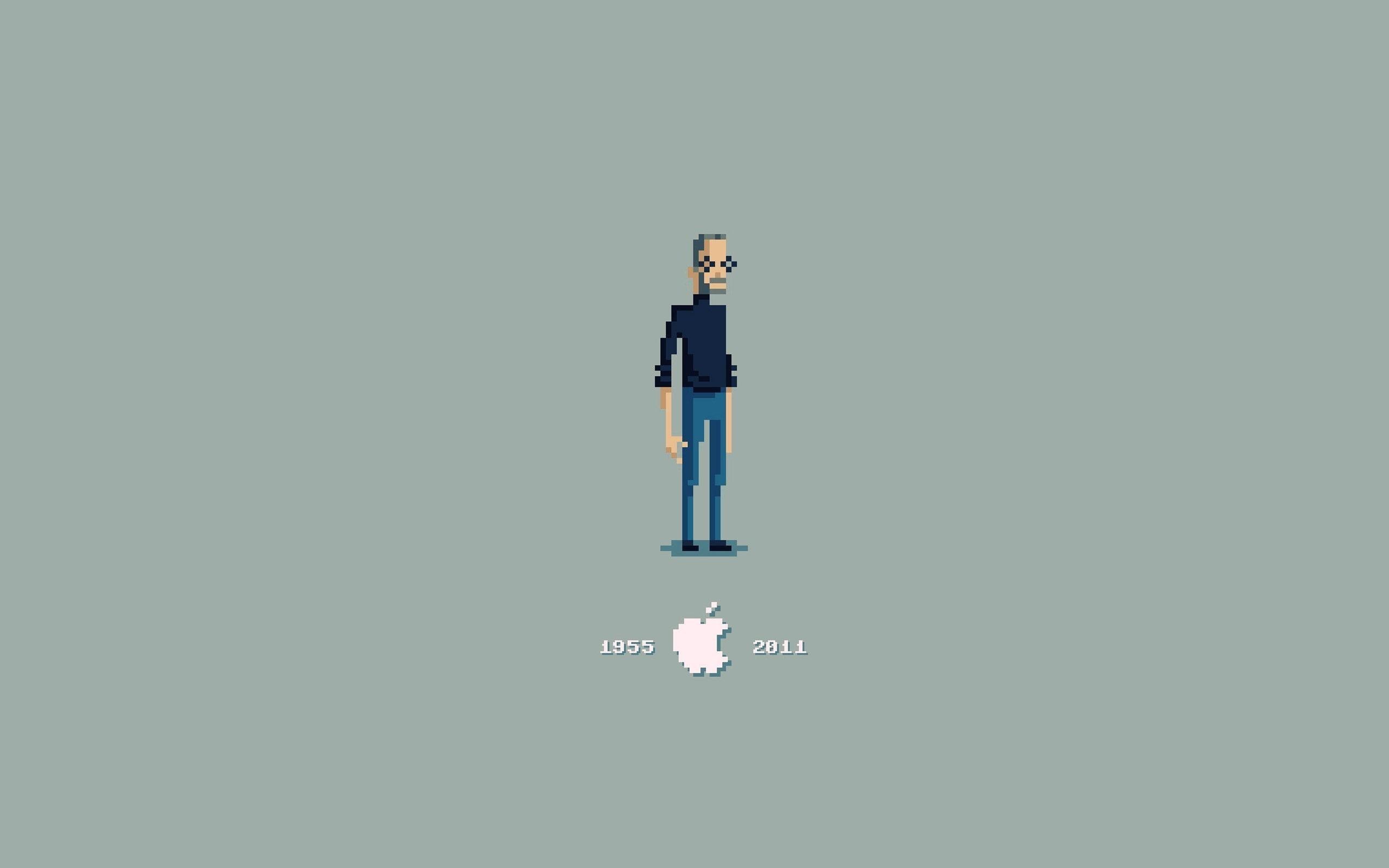 Steve Jobs Apple Inc Pixel Art 8 Bit Minimalism 2560x1600