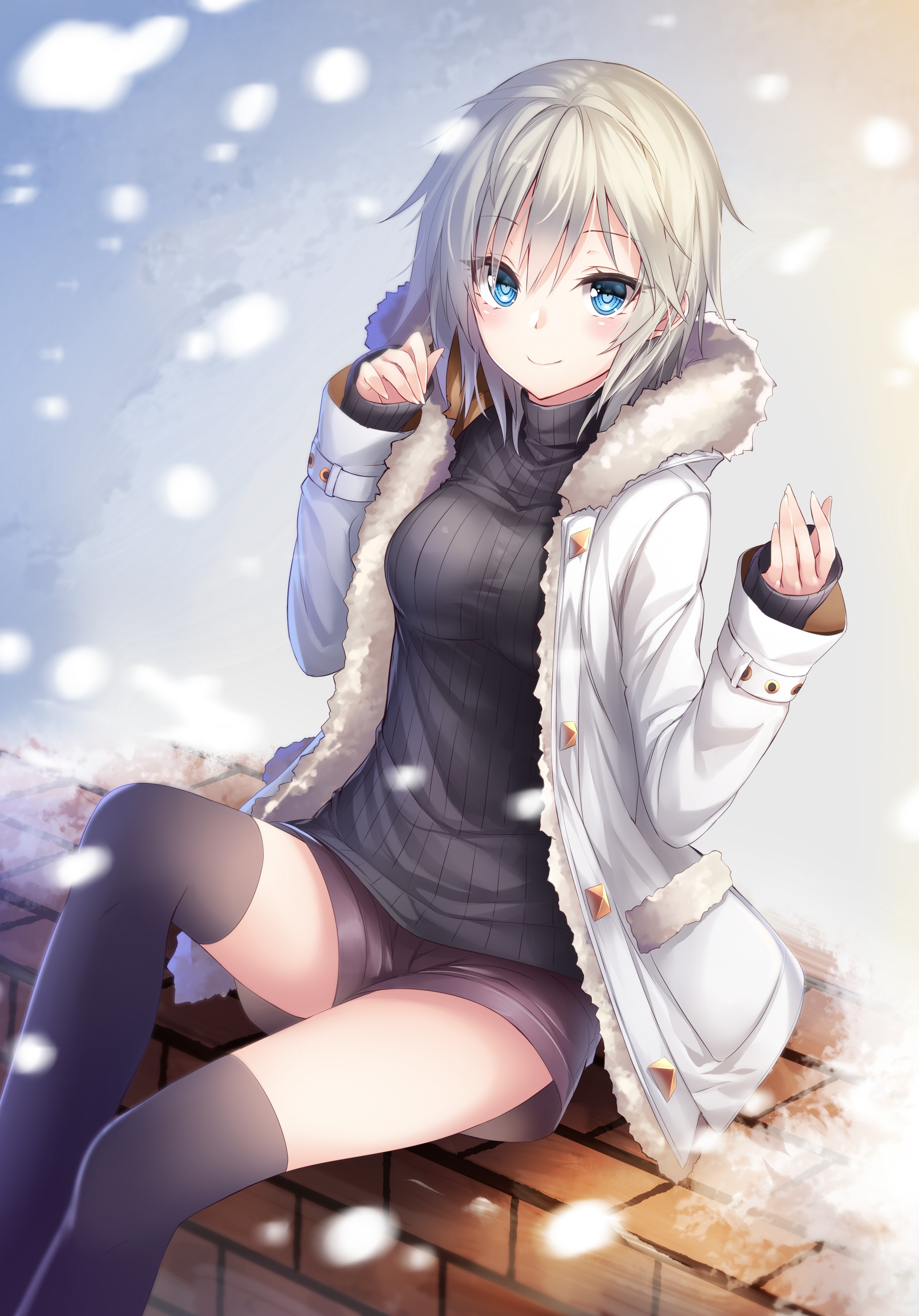 Anastasia Idolmaster Sweater THE IDOLM STER THE IDOLM STER Cinderella Girls Thigh Highs White Backgr 2391x3424