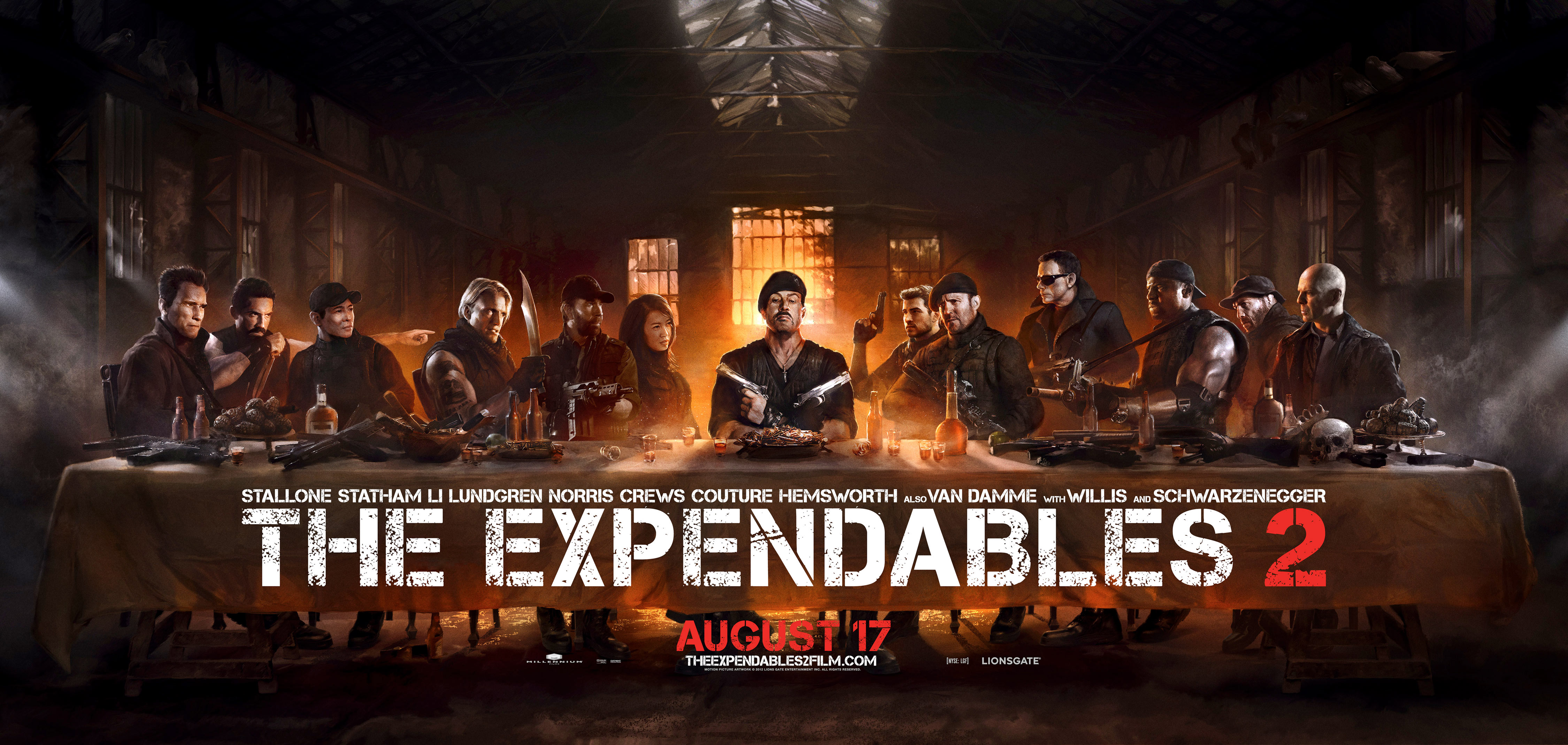 The Expendables 2 Barney Ross Sylvester Stallone Chuck Norris Booker The Expendables Jean Claude Van 4500x2138
