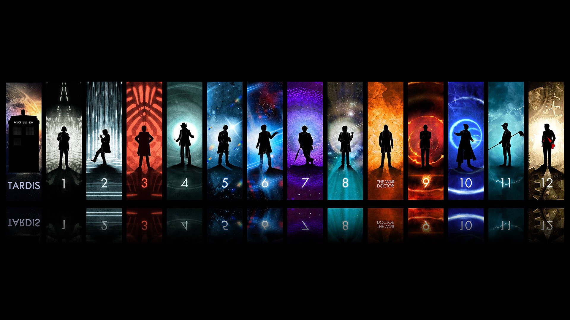 Doctor Who TARDiS Collage Numbers Science Fiction 1920x1080