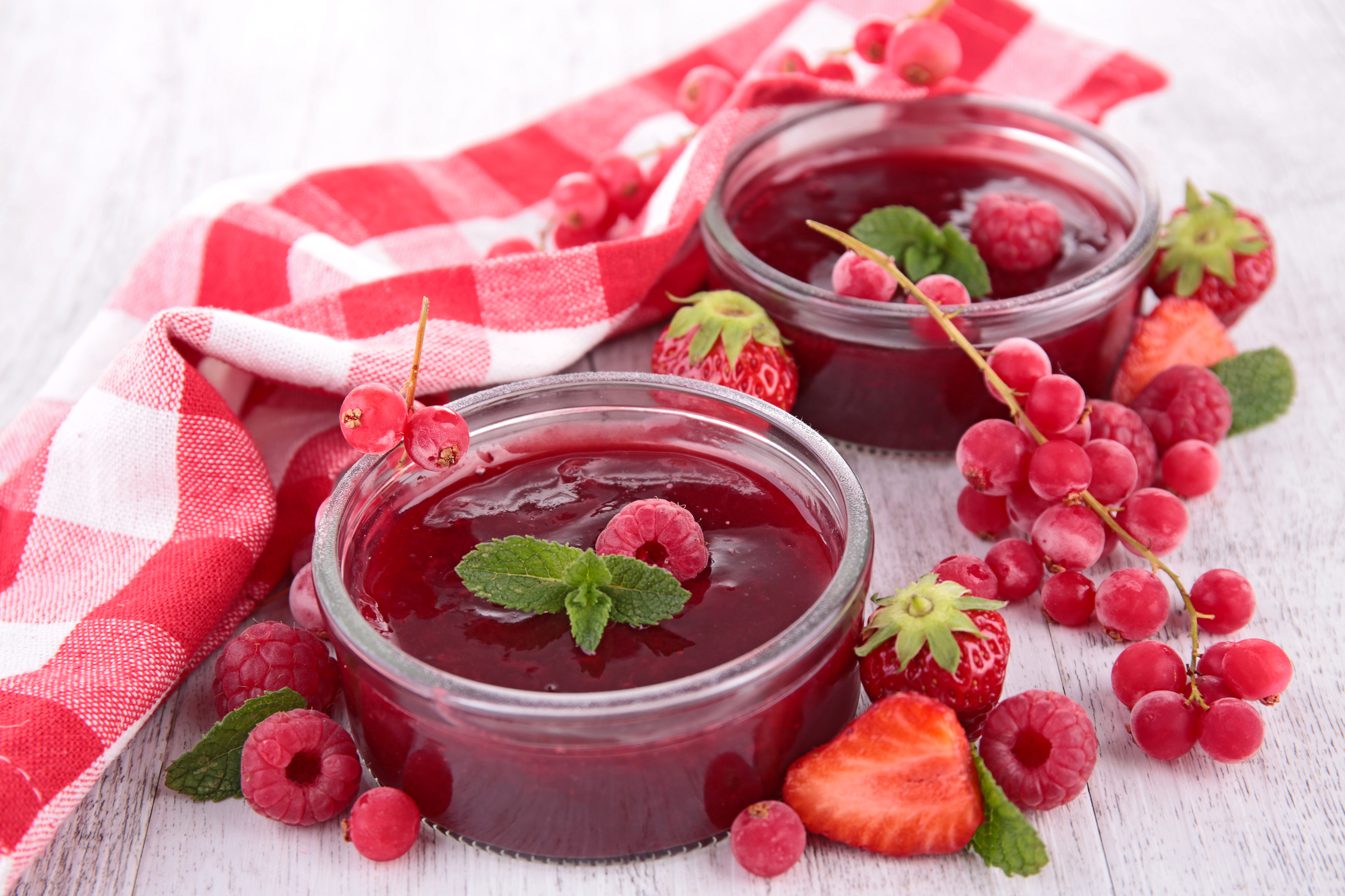Jam Mint Berry Fruit Strawberry Raspberry 5760x3840