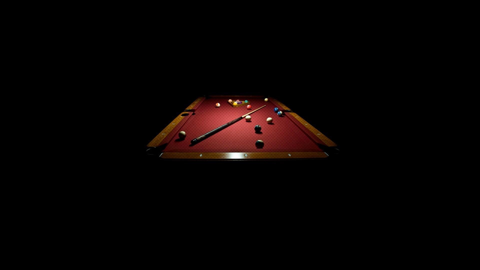 Pool Table Billiards Black Queue 1920x1080