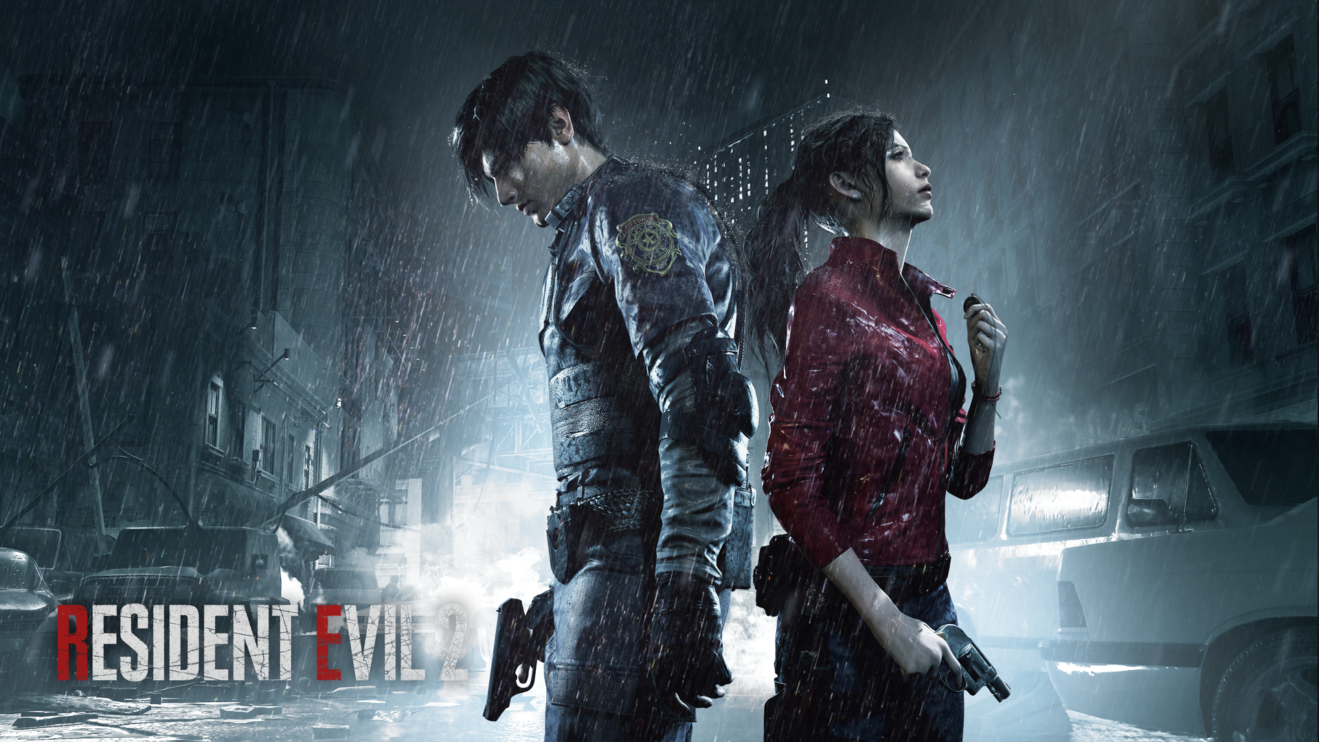 Resident Evil 2 Video Games Game Art Leon Kennedy Claire Redfield 1920x1080