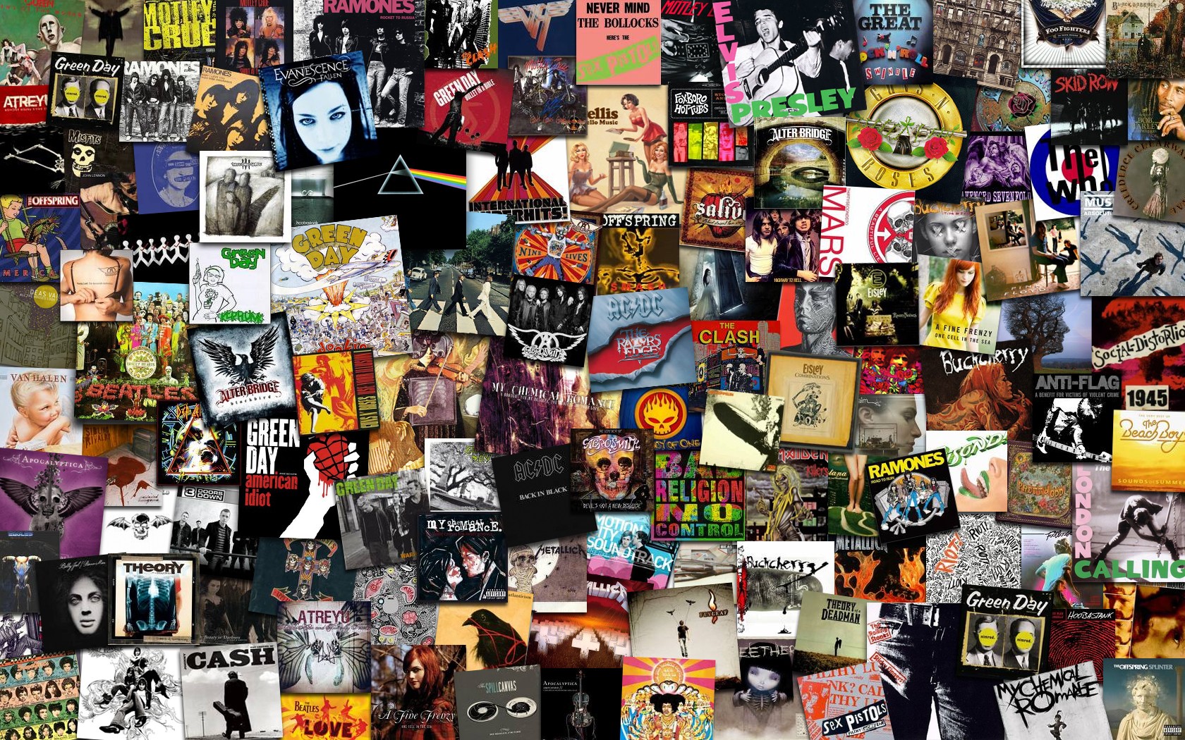 Music Rock Bands Green Day Evanescence AC DC The Beatles Johnny Cash Breaking Benjamin My Chemical R 1680x1050