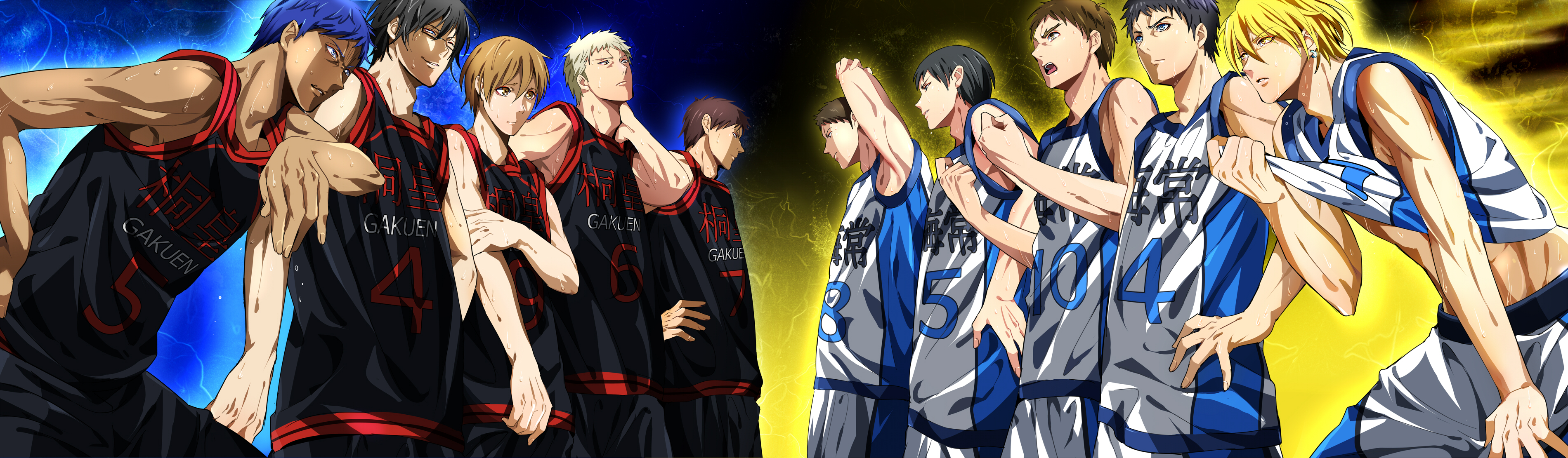 Kurokos Basketball Daiki Aomine Ry Ta Kise Kaij High T Academy Short Hair Blue Hair Sport 3800x1111