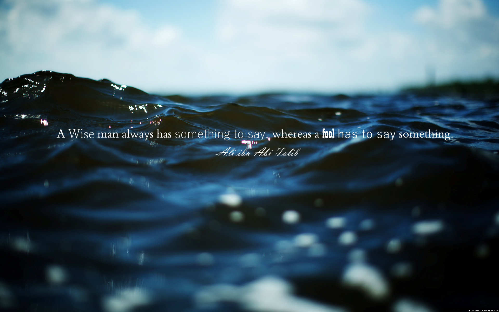 Ali Ibn Abi Talib Islam Imam Quote Sea Water Sky Nature 1920x1200