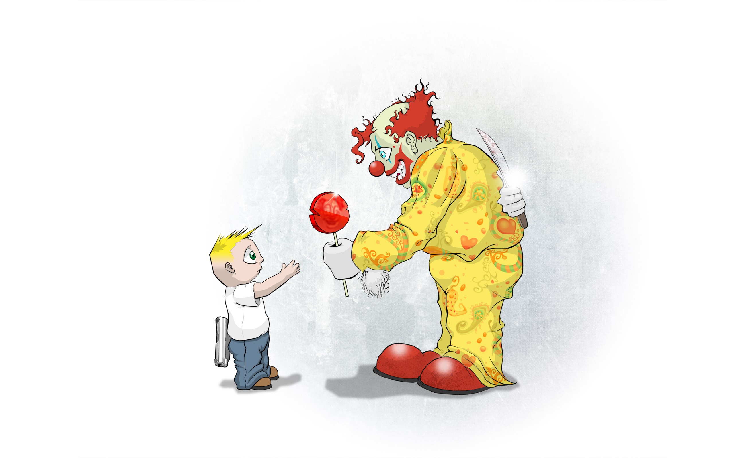 Clowns Lollipop Creepy Knife Little Boy 2560x1600