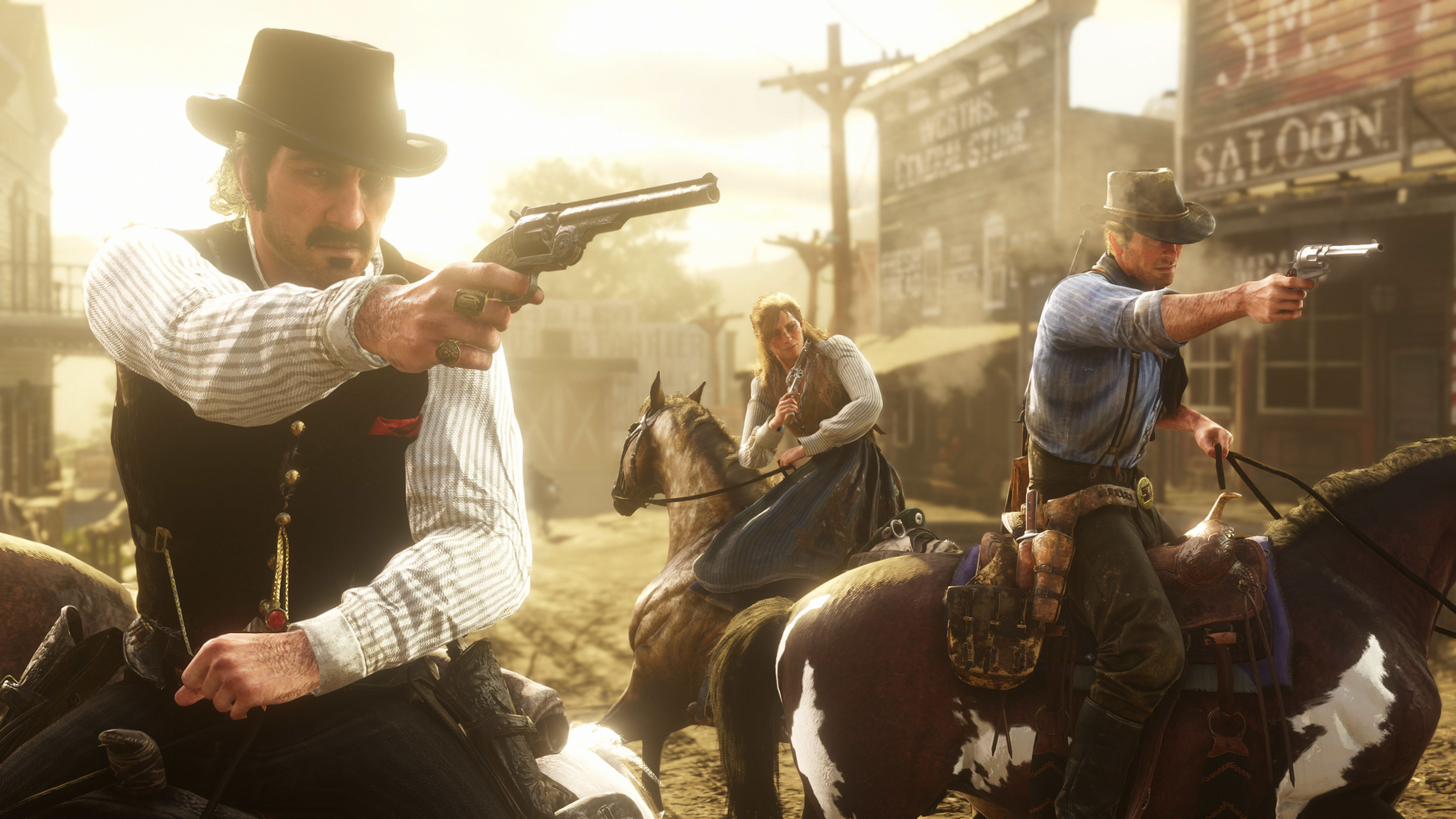 Red Dead Redemption Rockstar Games Red Dead Redemption 2 Video Games Cowboys Arthur Morgan Sadie Adl 3840x2160