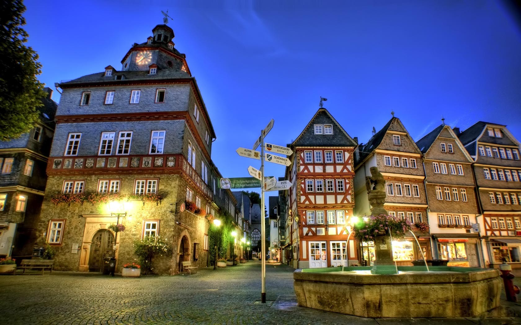Germany Town Town Square Fountain 1680x1050