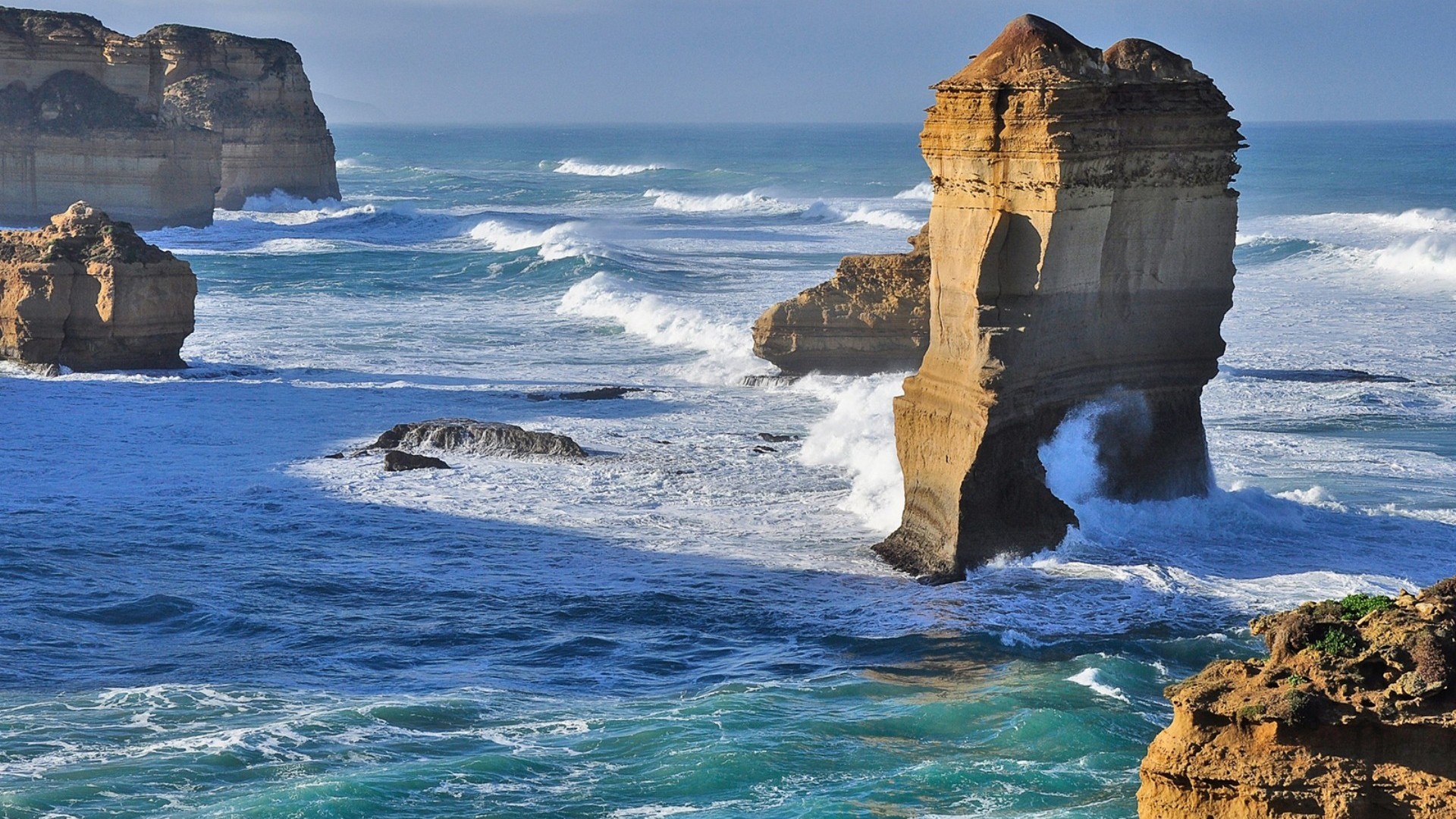 Nature Landscape Sea Beach Rock Coast Twelve Apostles Rock Formation 1920x1080