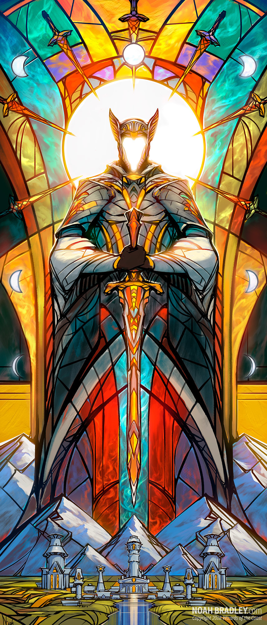 Noah Bradley Men Stained Glass Glass Sword Kingdom Colorful King 9 21 855x2000