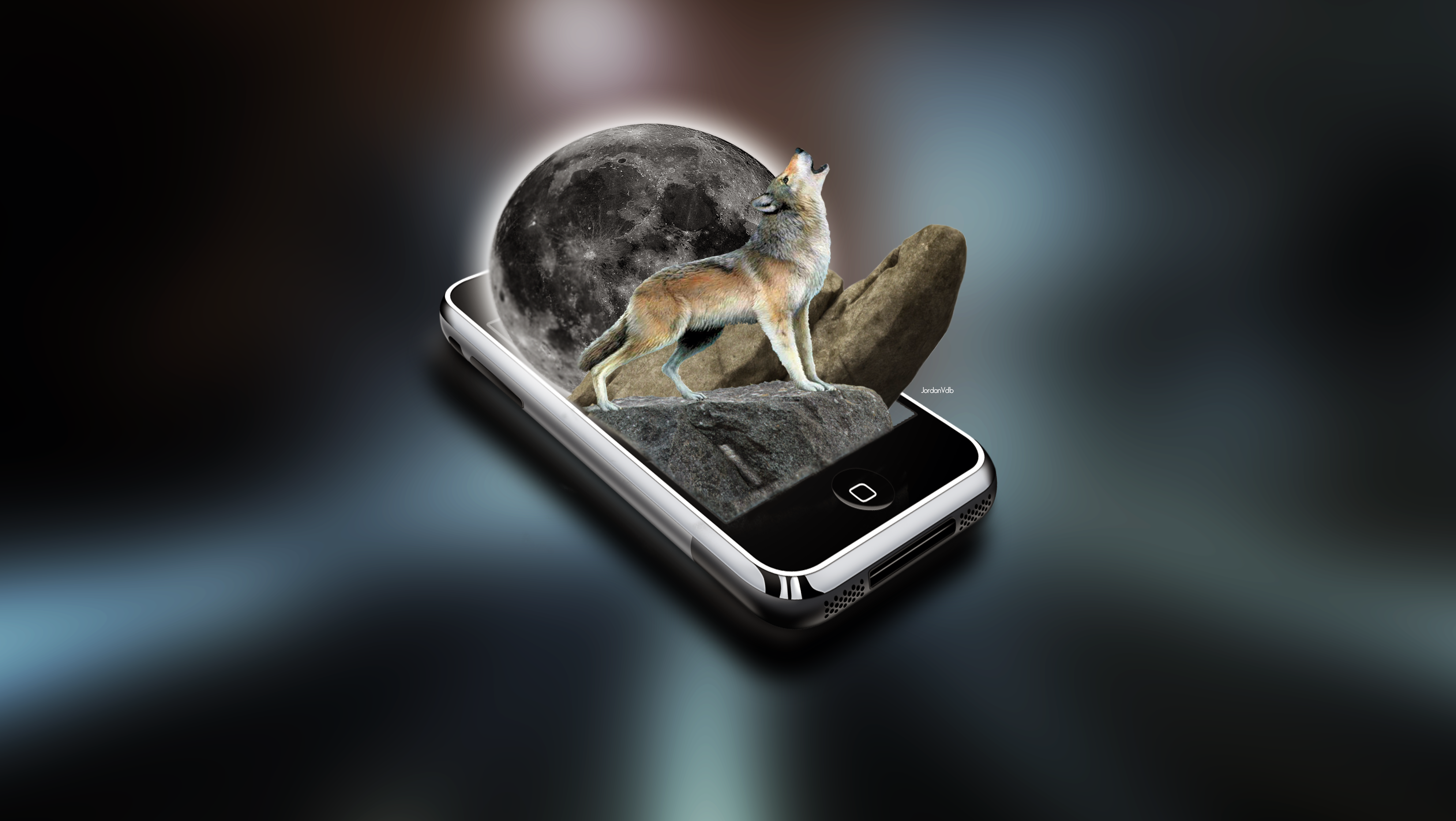 Wolf IPhone Moon Phases 3300x1860