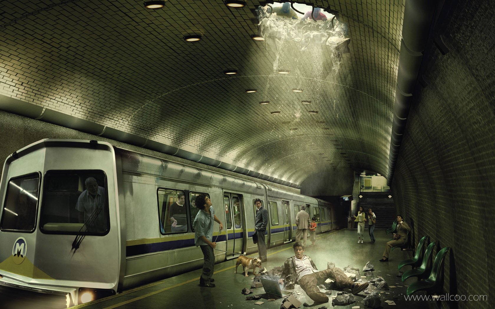 Platinum Conception Wallpapers Photoshop Digital Art Subway Train 1680x1050