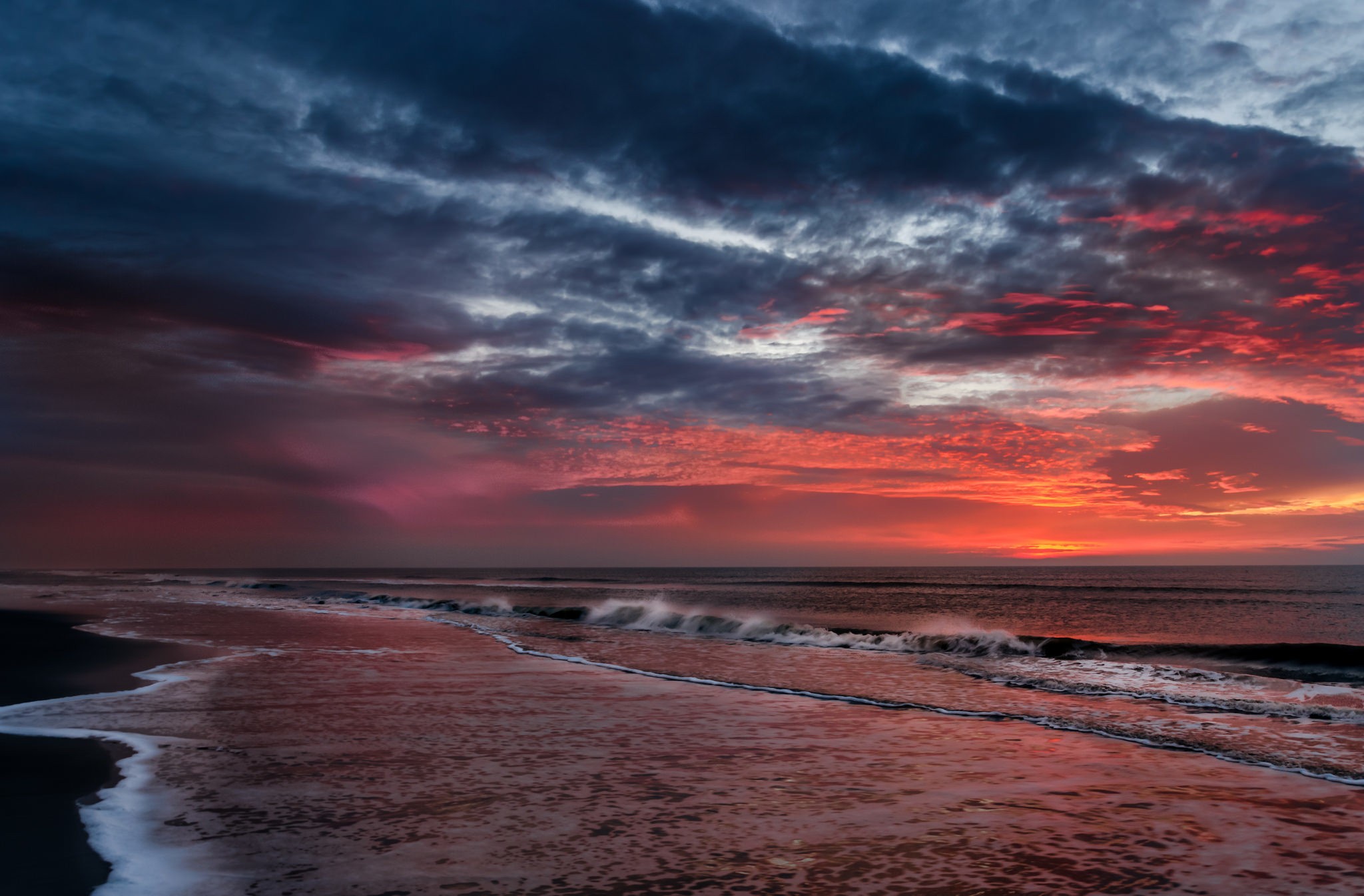 Sea Nature Sunset Overcast Coast Beach Sea Foam Purple Sky Skyscape 2048x1346