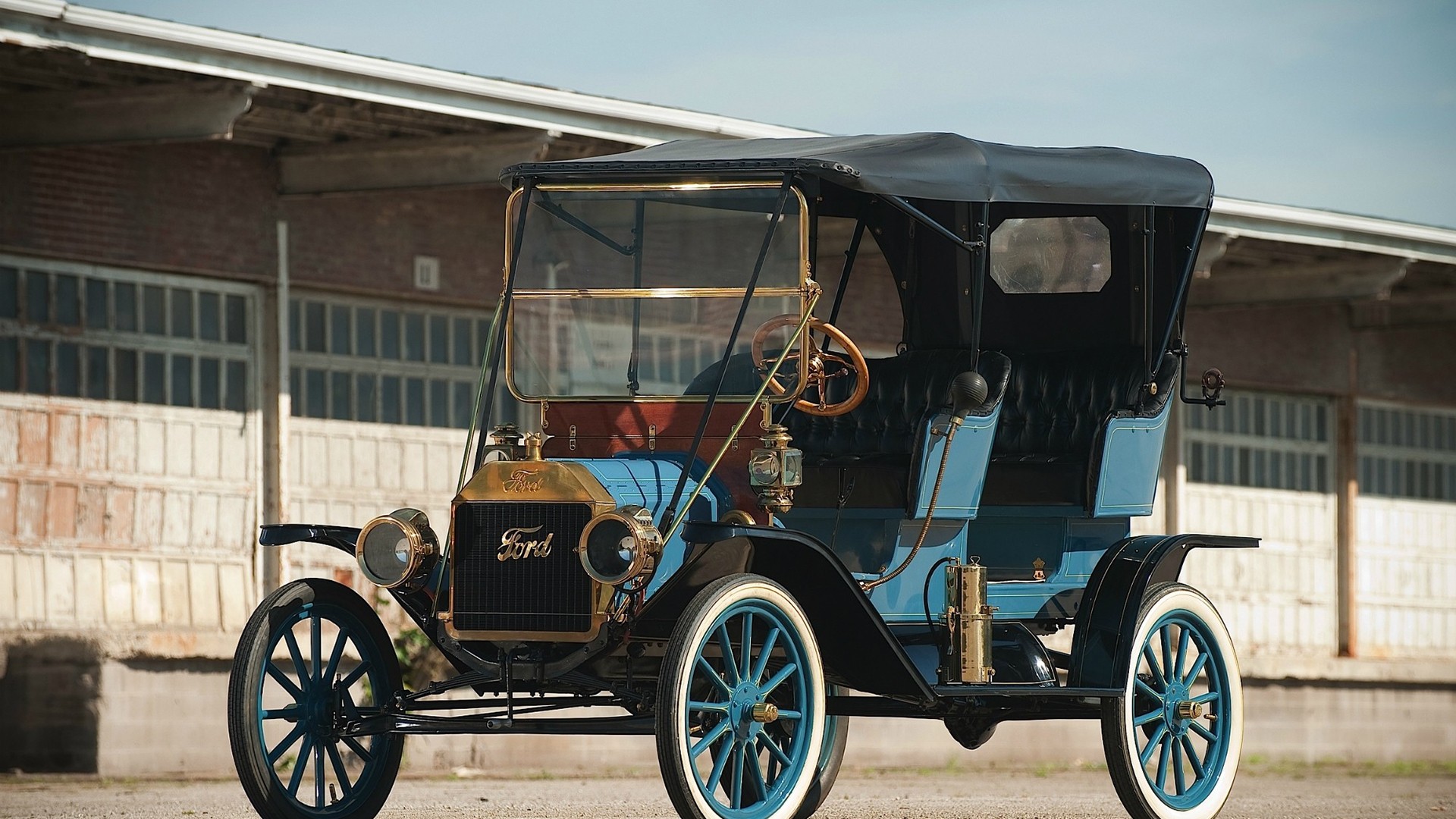 Ford Model T Vintage Oldtimer Vehicle Blue Cars 1920x1080