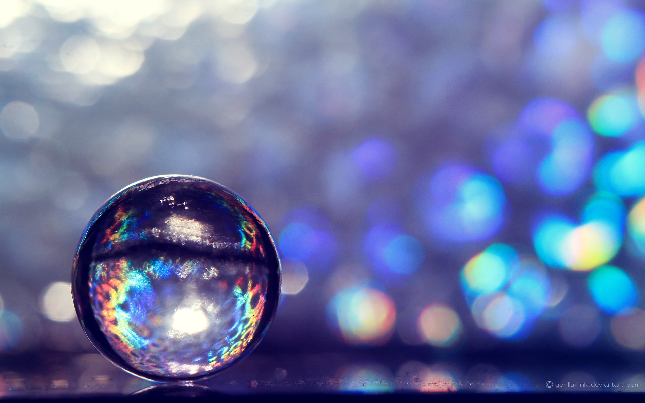 Marble Translucent Reflection Colorful Lights Photography 2560x1600